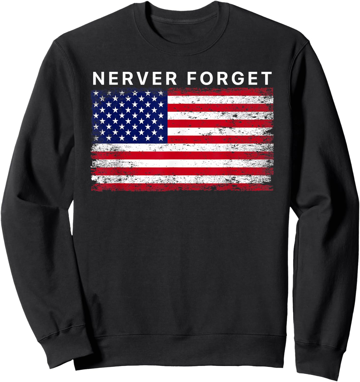 Never Forget Vintage US flag Men's Sweatshirt - Sweatshirt | Black