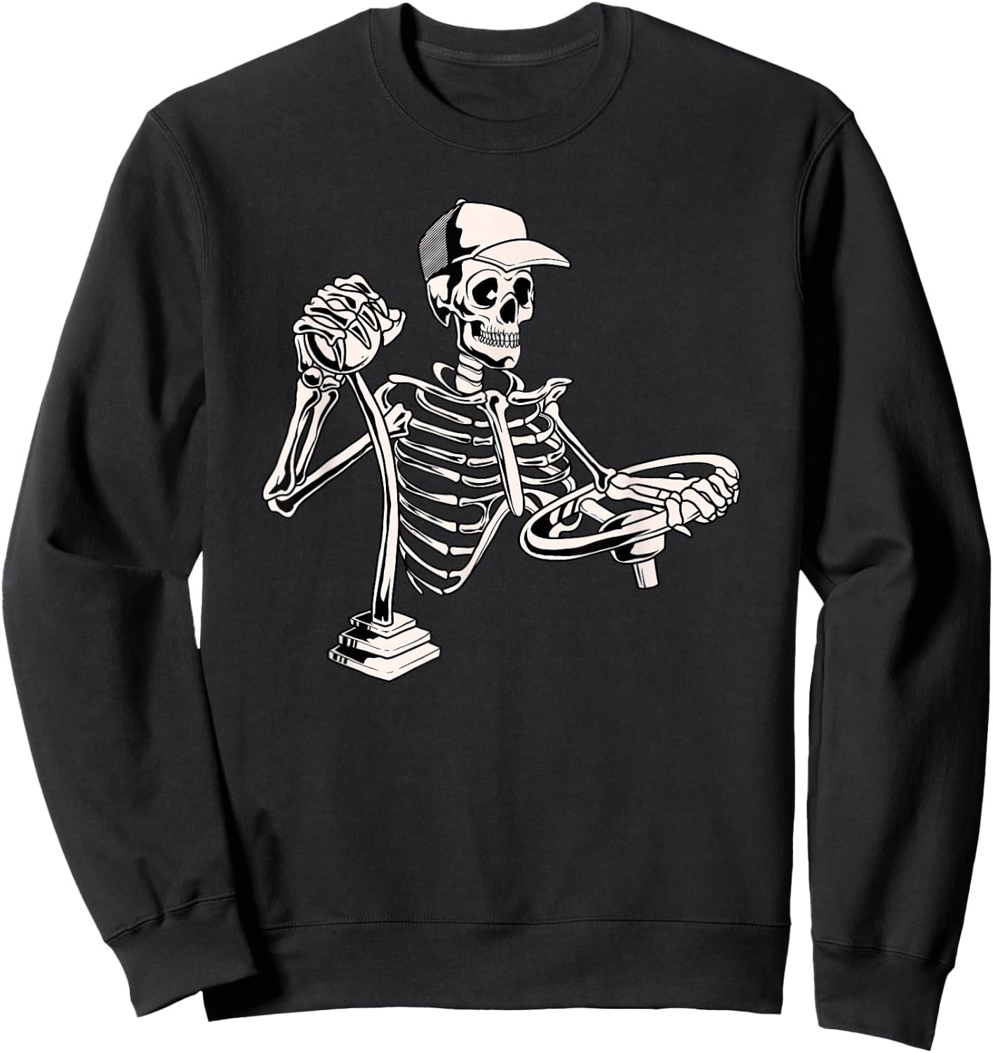 Skeleton Truck Driver - Funny Big Trucking Trucker Sweatshirt - Sweatshirt | Black