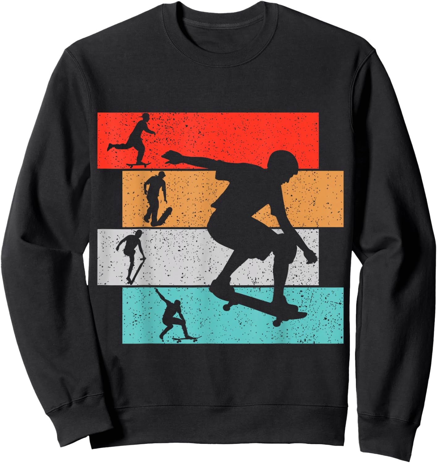 Skater Skateboarder Retro Skateboard Boys Youth Sweatshirt - Sweatshirt | Black