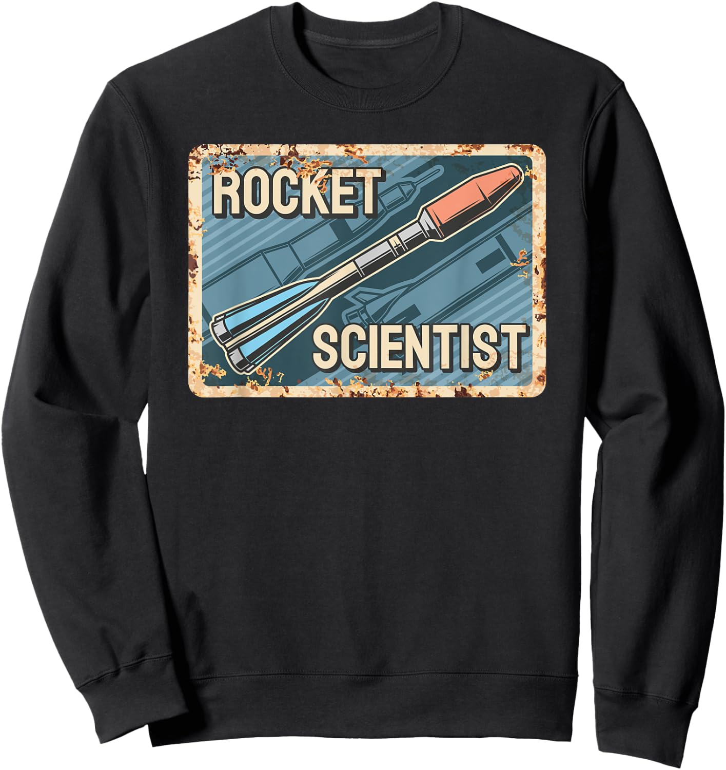 Vintage Rocket Scientist Aerospace Engineering Sweatshirt - Sweatshirt | Black