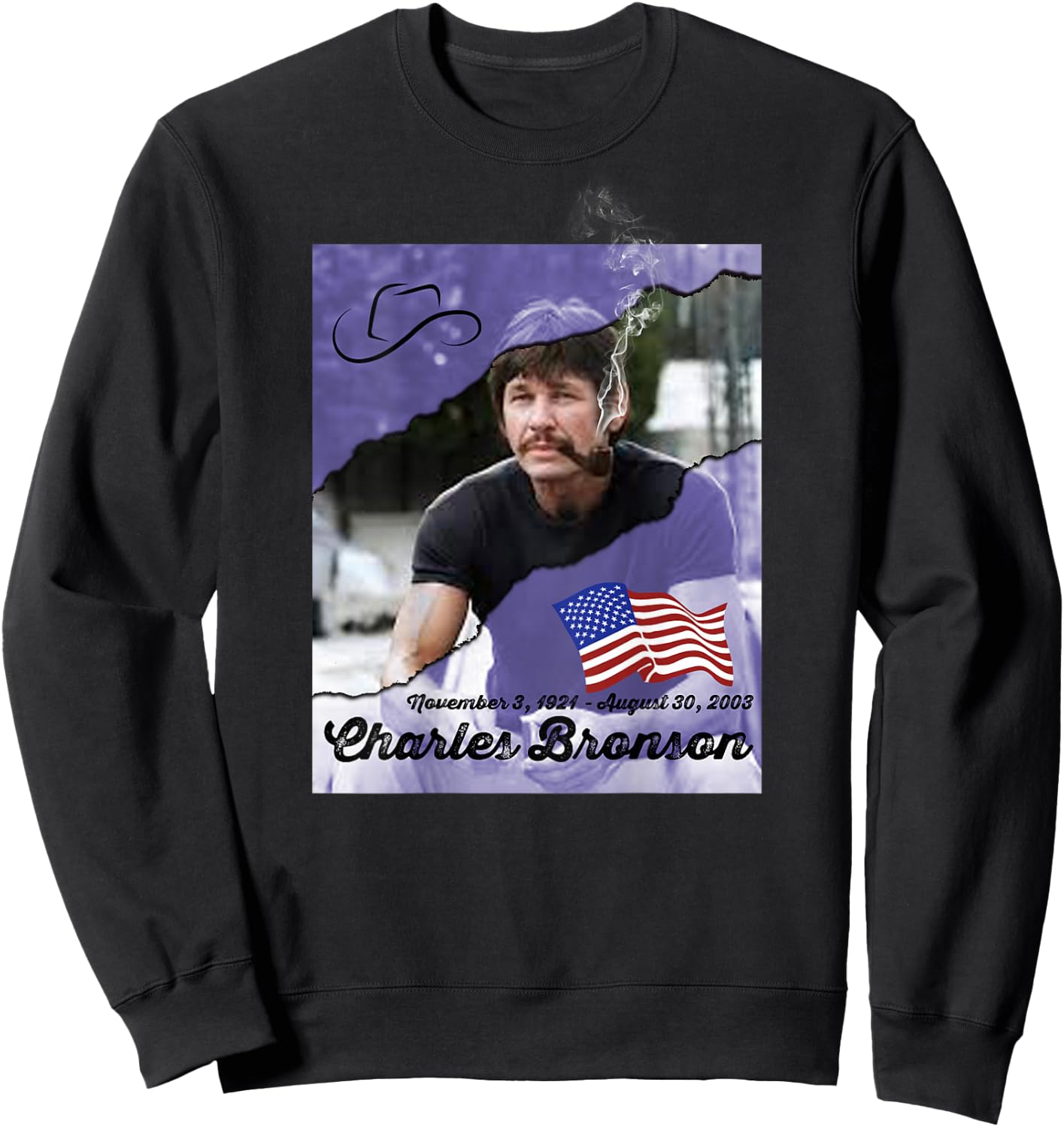 Charles Bronson_002_Back Printed Sweatshirt - Sweatshirt | Black