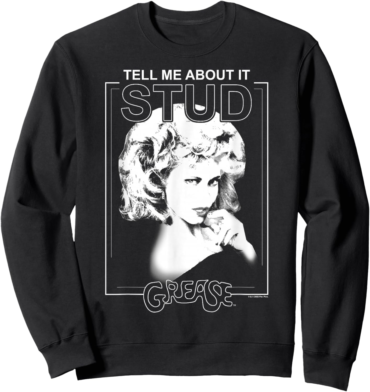 Grease Sandy Valentine's Day Tell Me About It Stud Sweatshirt - Sweatshirt | Black