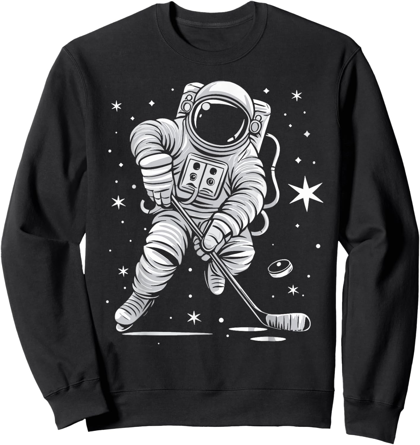 Funny Planet Astronaut Galaxy Space Astronaut Hockey Sweatshirt - Sweatshirt | Black