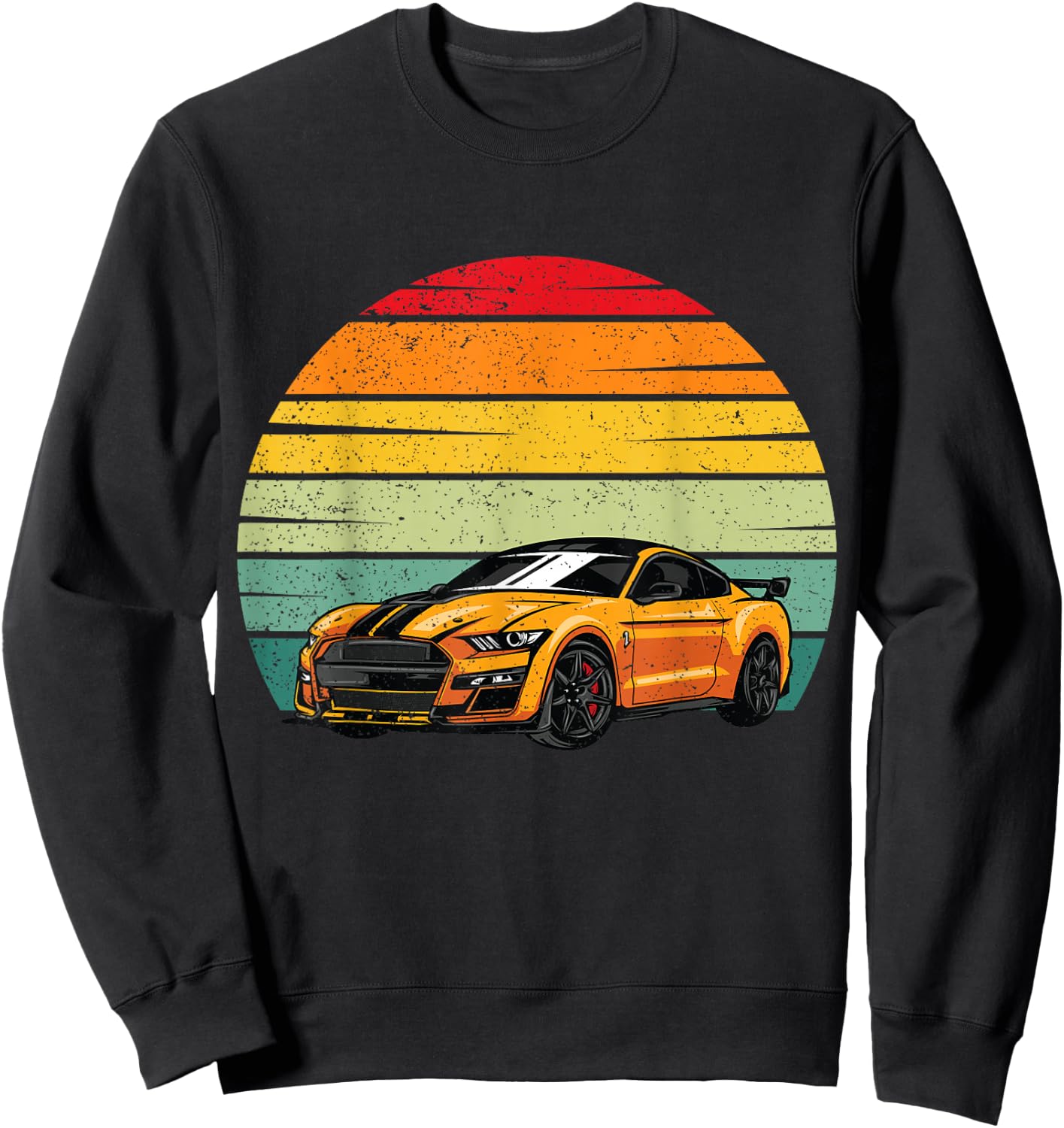 Classic Sport Car Golden Car Lover Gift Mechanic Driver Race Sweatshirt - Sweatshirt | Black