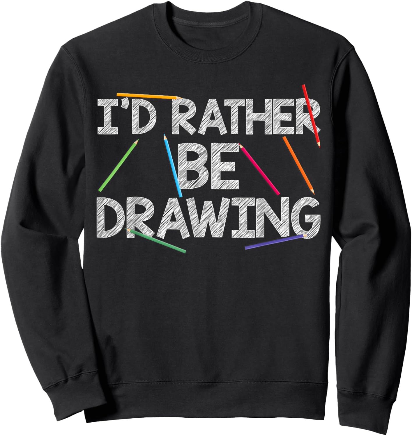 Cool Drawing Art Women Sketch Pencil Artist Lovers Sweatshirt - Sweatshirt | Black