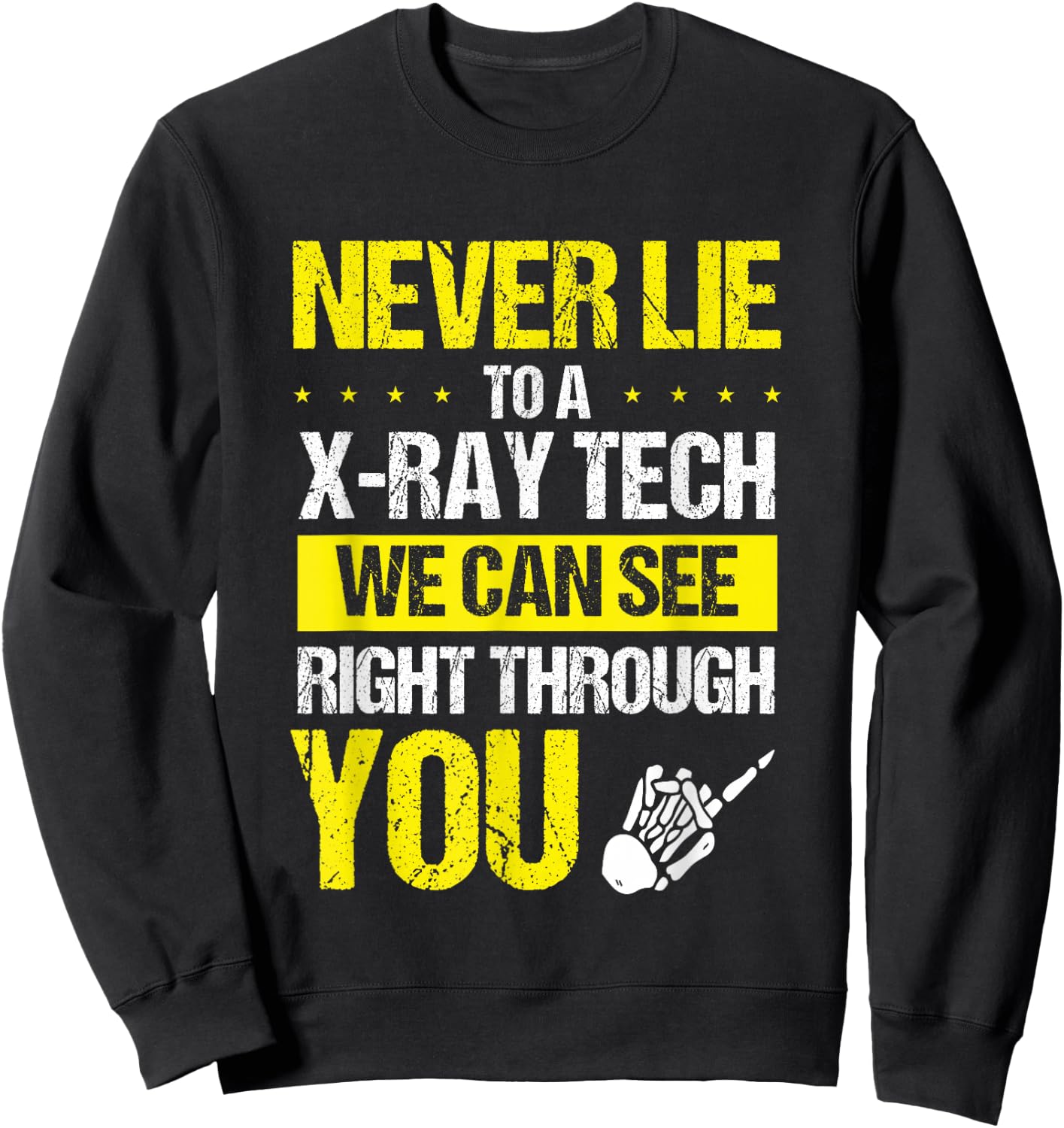 Xray Tech Radiologist Radiographer Rad Tech RTR -Adults Black Skeleton Theme Sweatshirt - Sweatshirt | Black