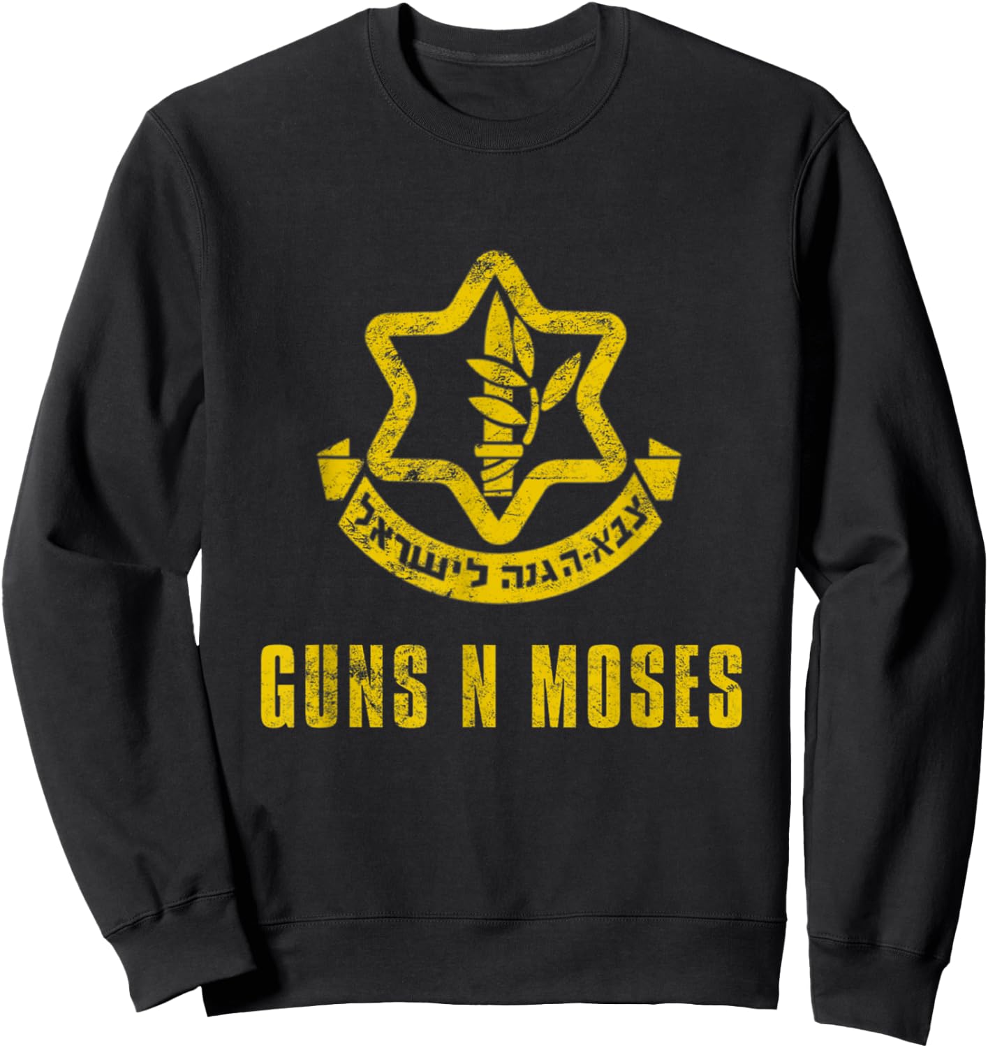 Guns N Moses Israel Defense Forces IDF Tzahal Krav Maga Sweatshirt - Sweatshirt | Black