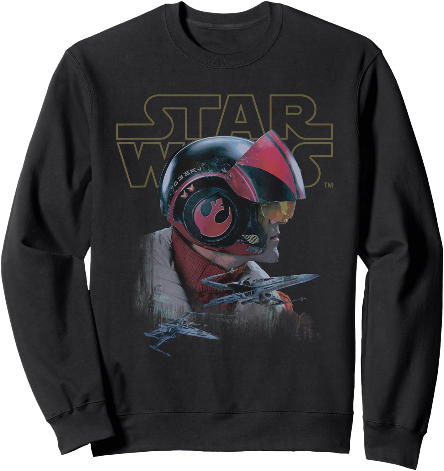 Star Wars The Force Awakens Poe Dameron X-Wing Sweatshirt - Sweatshirt | Black