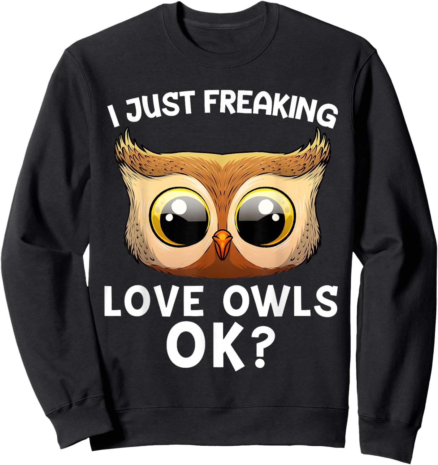 Cute Owl Women Horned Snowy Owl Nocturnal Bird Lover Sweatshirt - Sweatshirt | Black