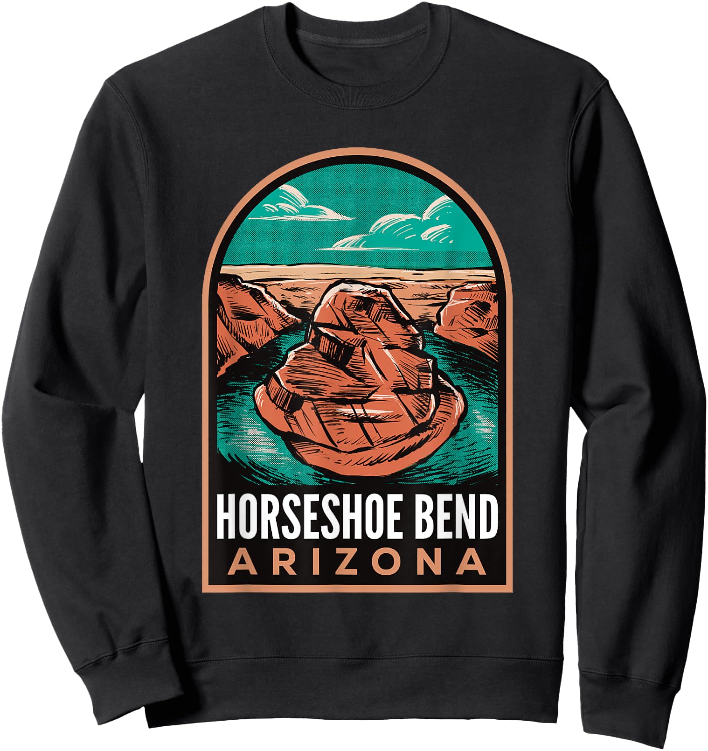 Horseshoe Bend Arizona Vintage Sweatshirt - Sweatshirt | Black