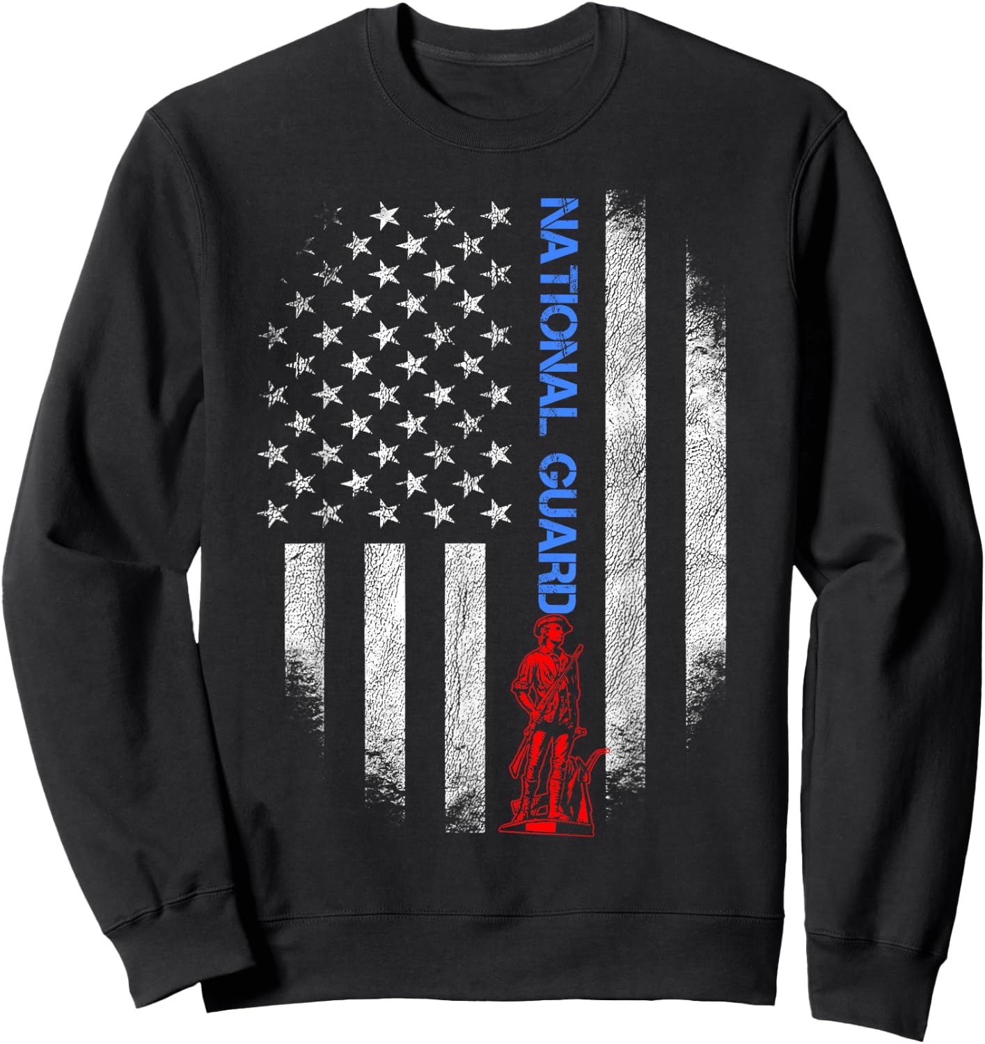 US National Guard US Flag Always Ready Always There Army Sweatshirt - Sweatshirt | Black