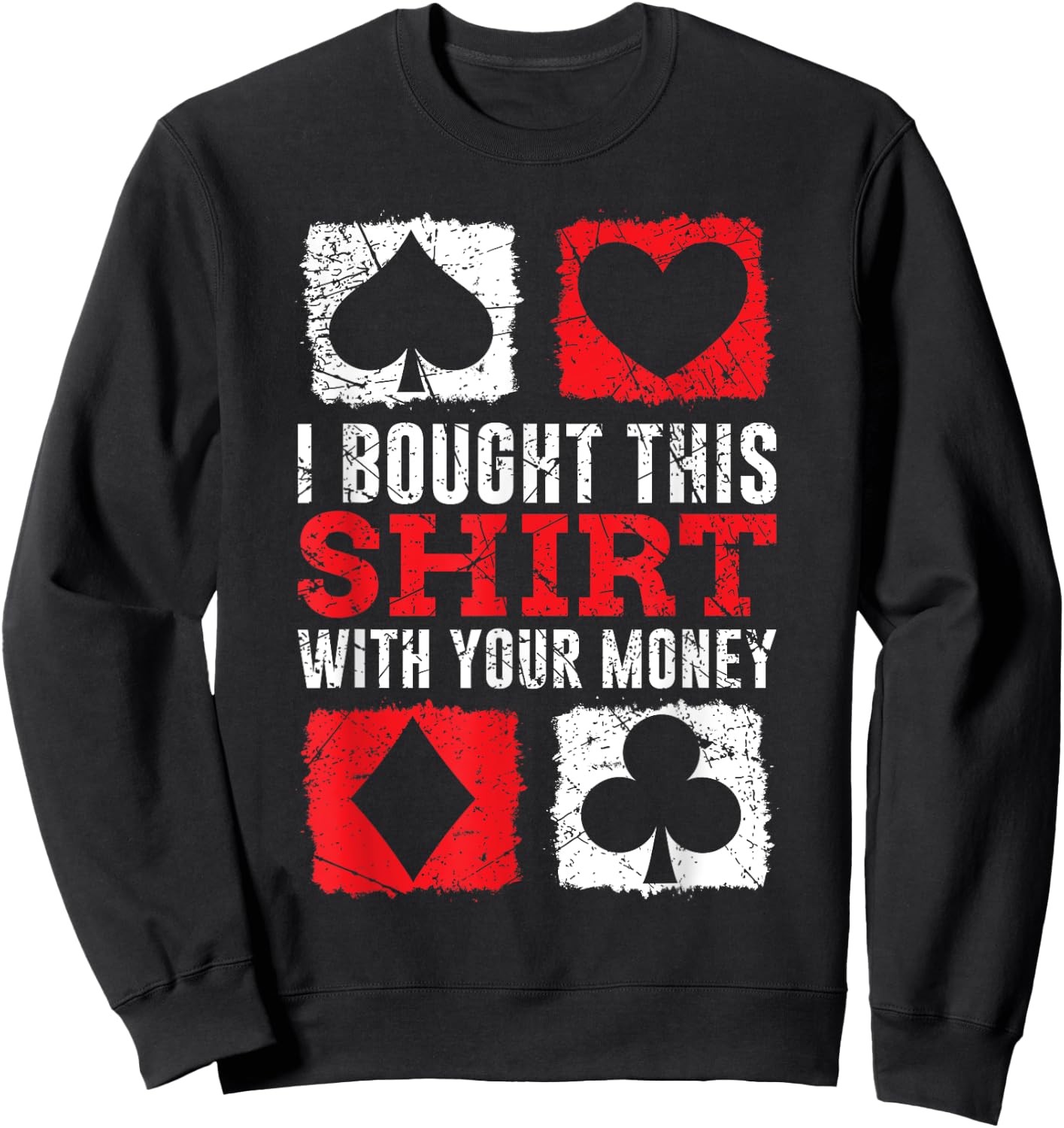 Card Game Card Player Skat Poker Double Head Gift Sweatshirt - Sweatshirt | Black