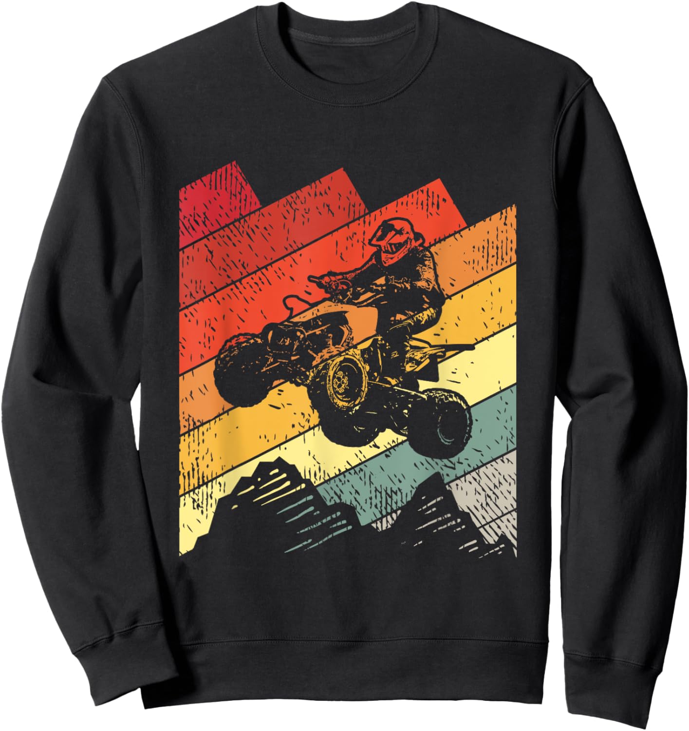 ATV Biker Vintage Gift Racing Four Wheeler Quad Bike Sweatshirt - Sweatshirt | Black