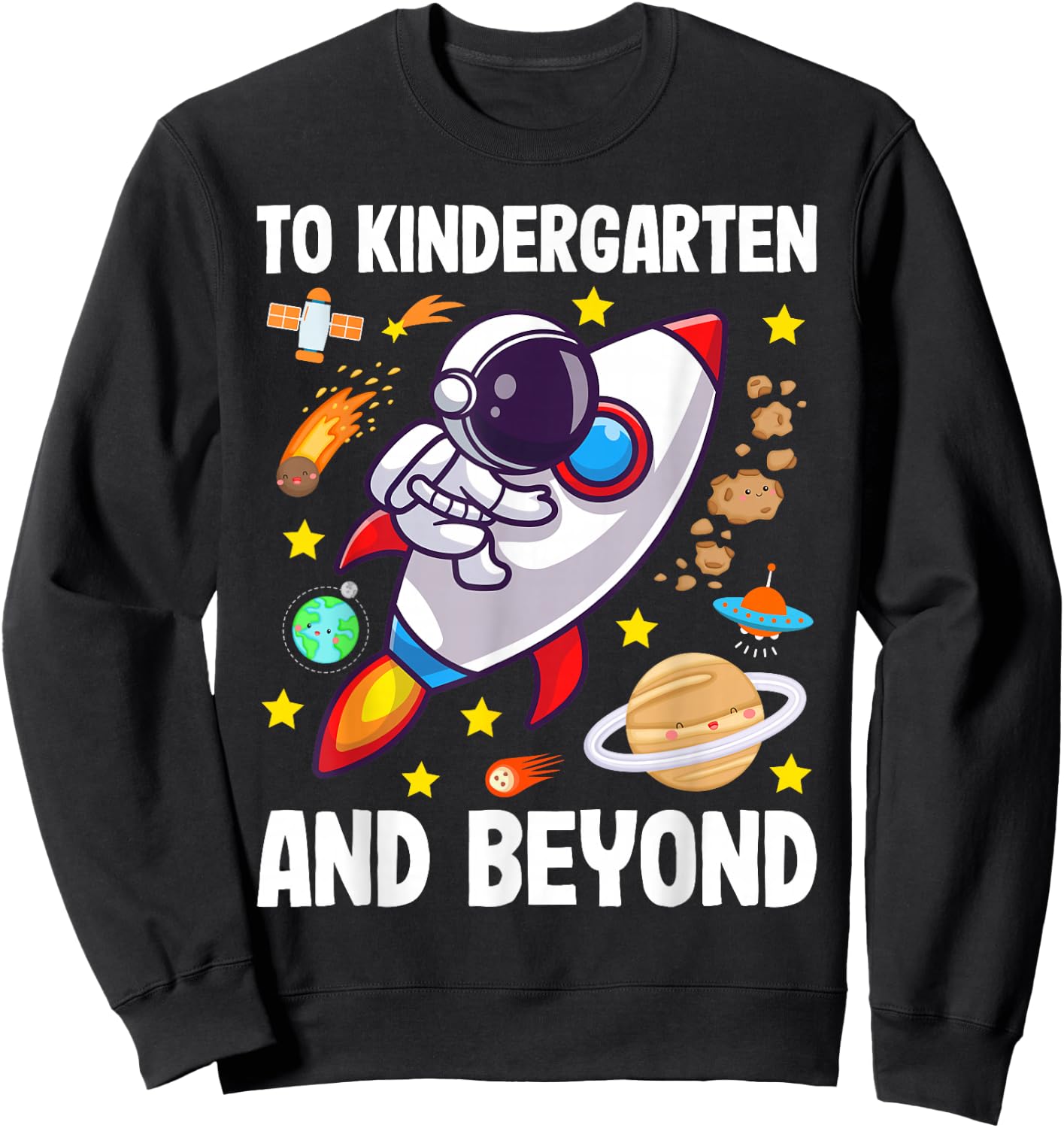 In den Kindergarten und hinaus Funny Astronaut Back to School Sweatshirt - Sweatshirt | Black