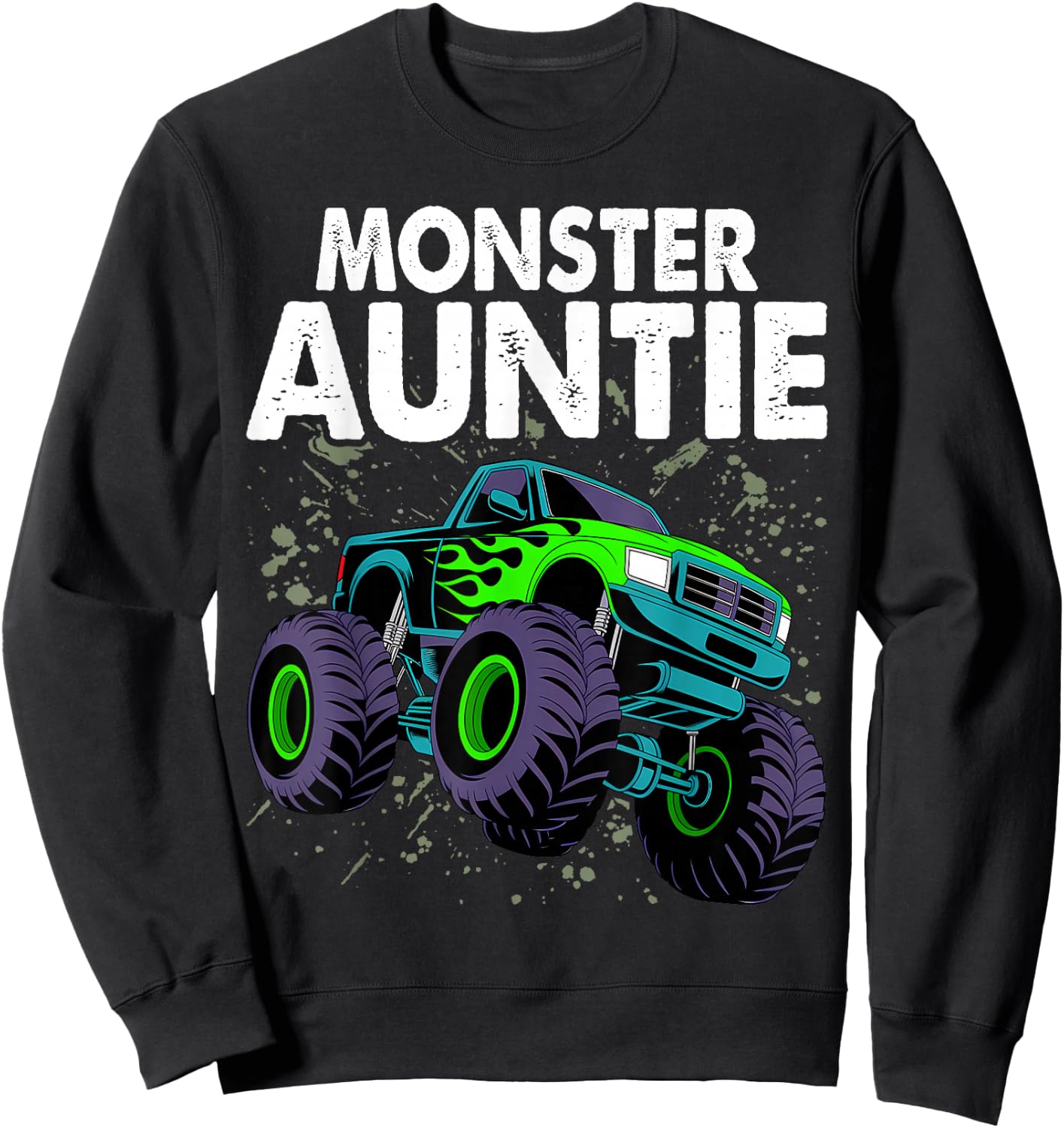 Auntie Family Matching Monster Truck Lovers Sweatshirt - Sweatshirt | Black