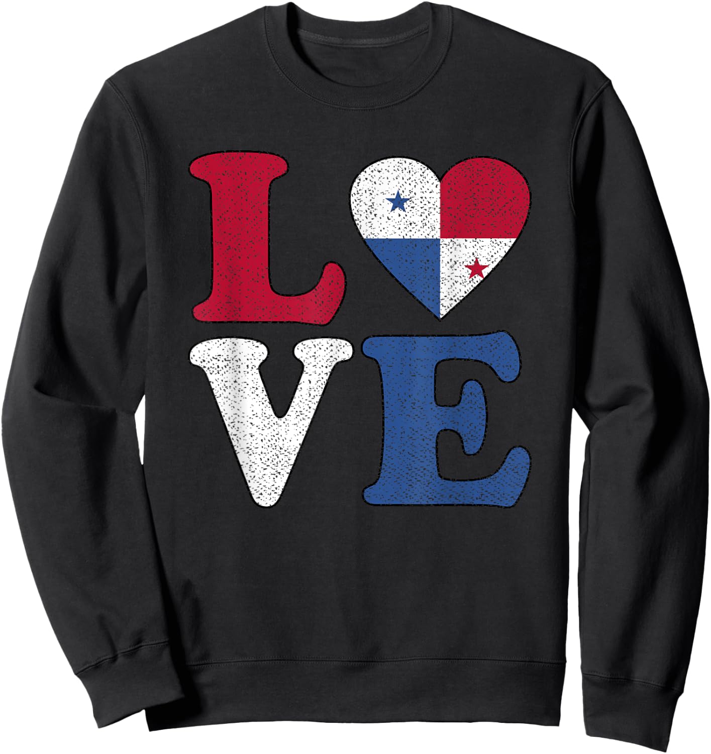 I love Panama Panamanian Pride Flag Vintage Sweatshirt - Sweatshirt | Black