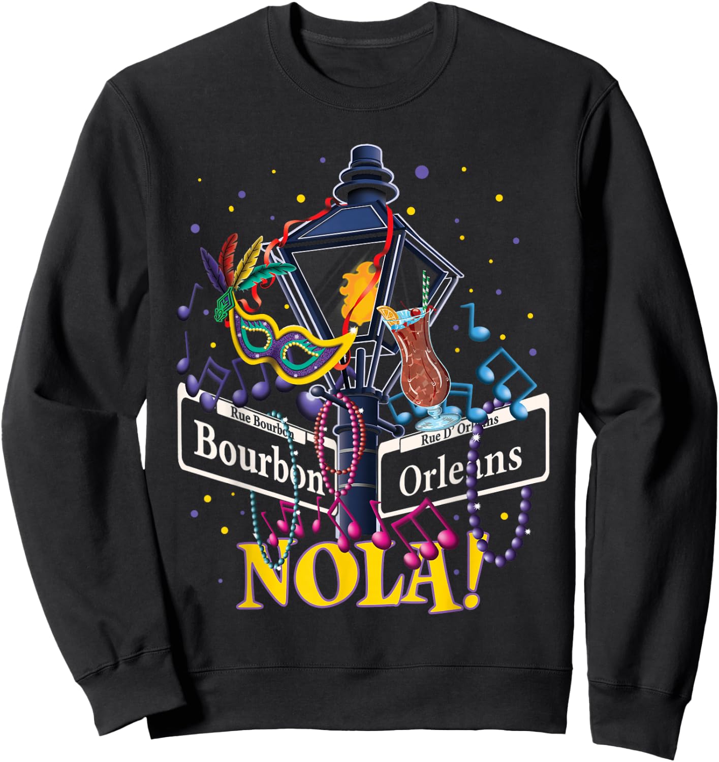 NOLA New Orleans Girls Trip 2026 Weekend Getaway Mardi Gras Sweatshirt - Sweatshirt | Black