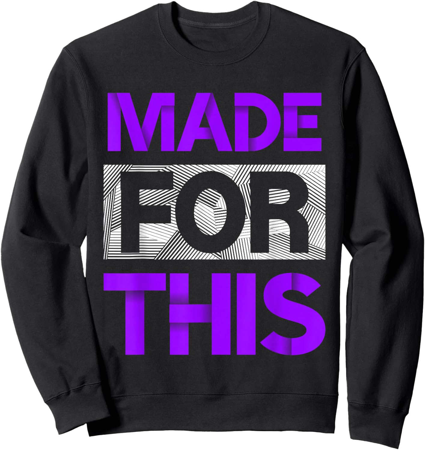 Made for This Purple Color Graphic Sweatshirt - Sweatshirt | Black