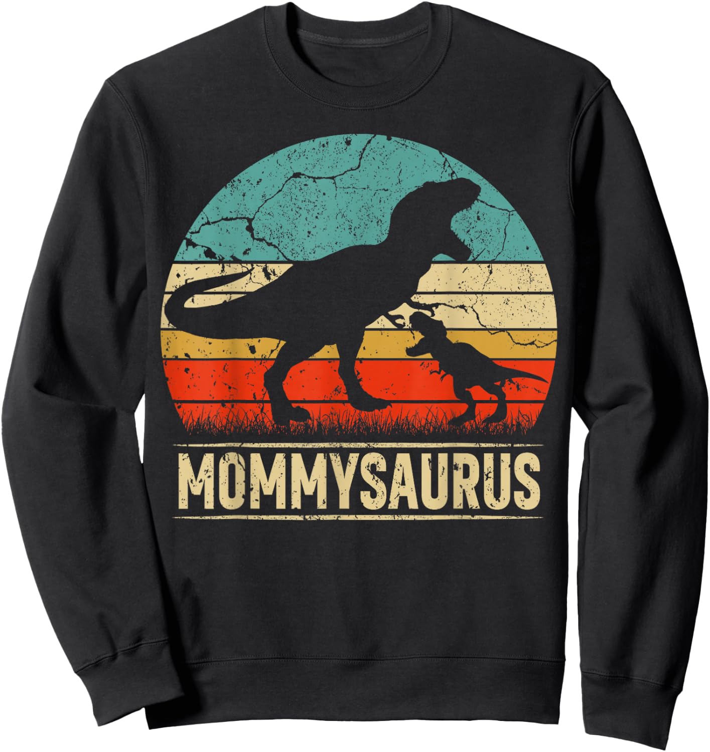 Mommysaurus T Rex Dinosaur Mommy Saurus Family Matching Sweatshirt - Sweatshirt | Black