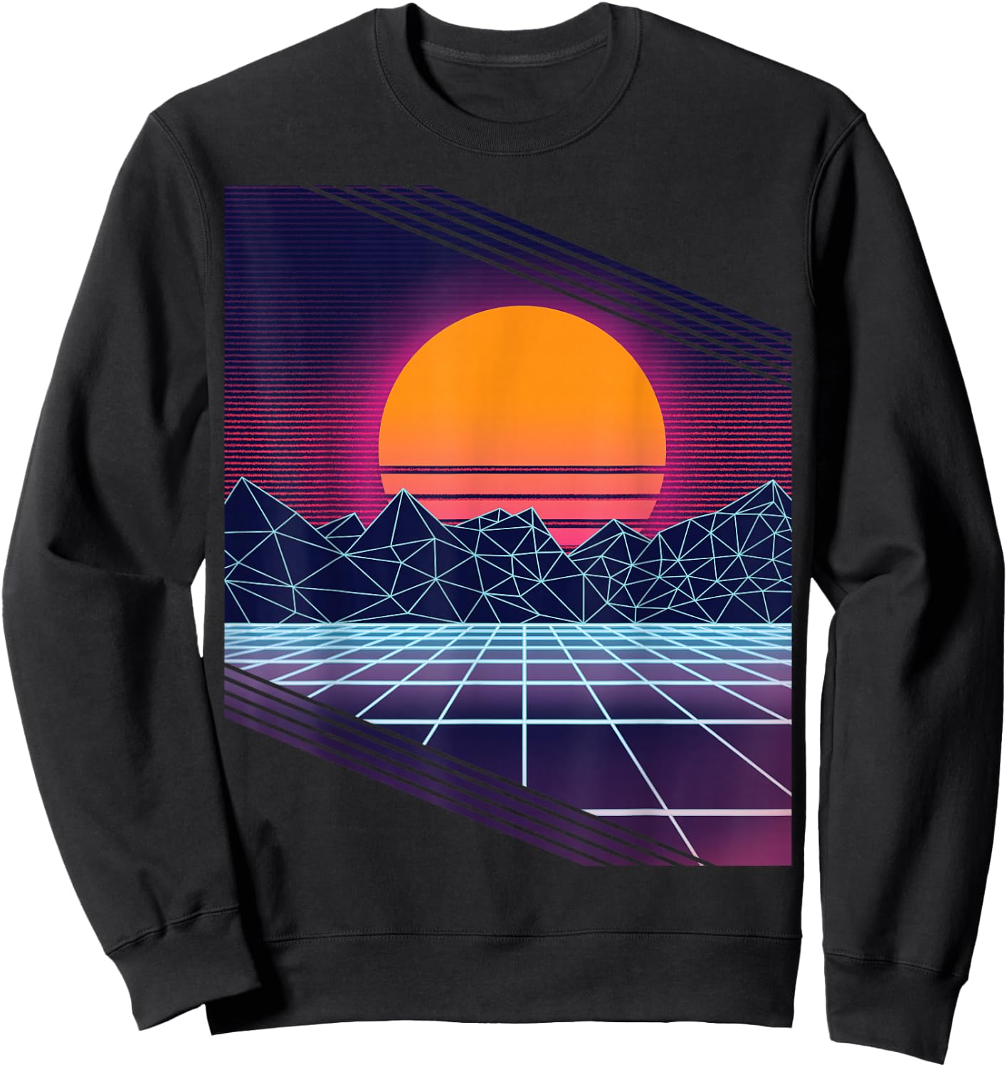 Retro 80s Vaporwave Outrun style Sweatshirt - Sweatshirt | Black