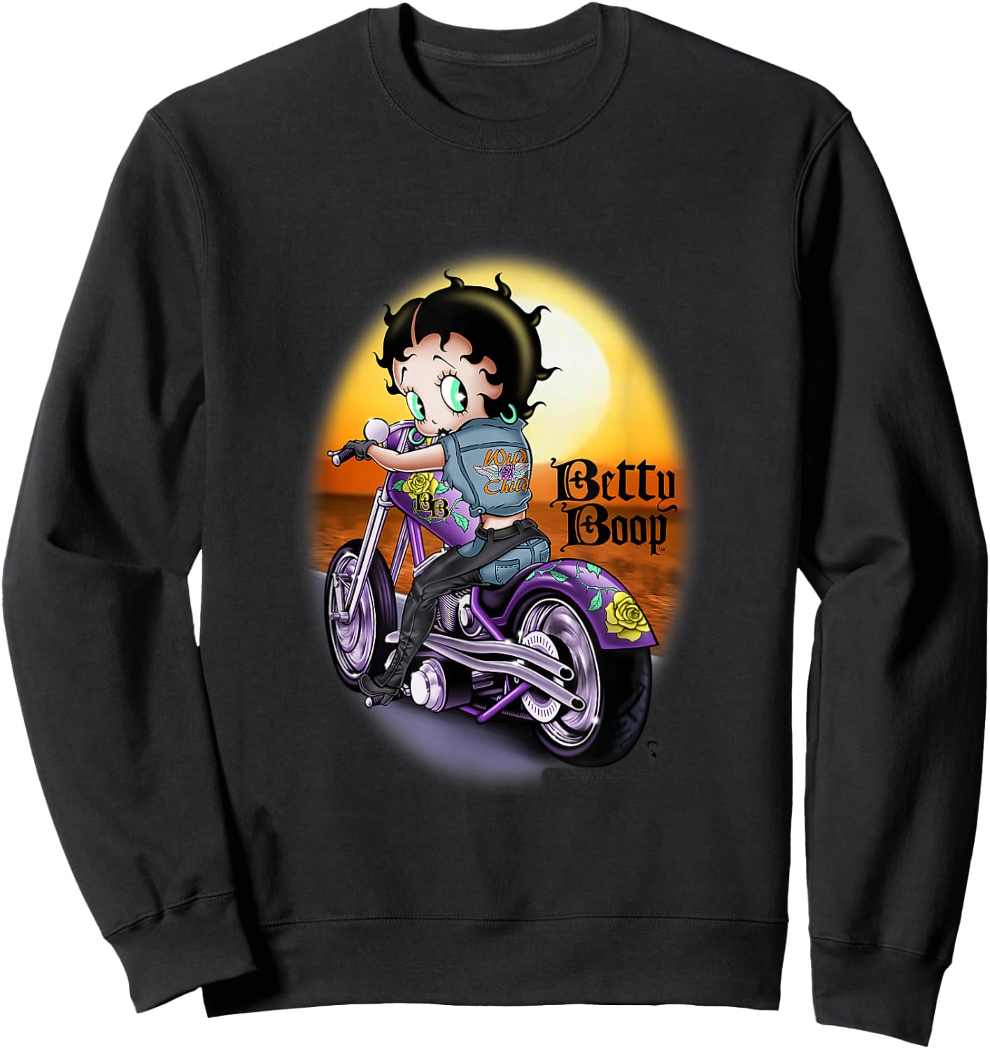 Betty Boop Wild Biker Sweatshirt - Sweatshirt | Black