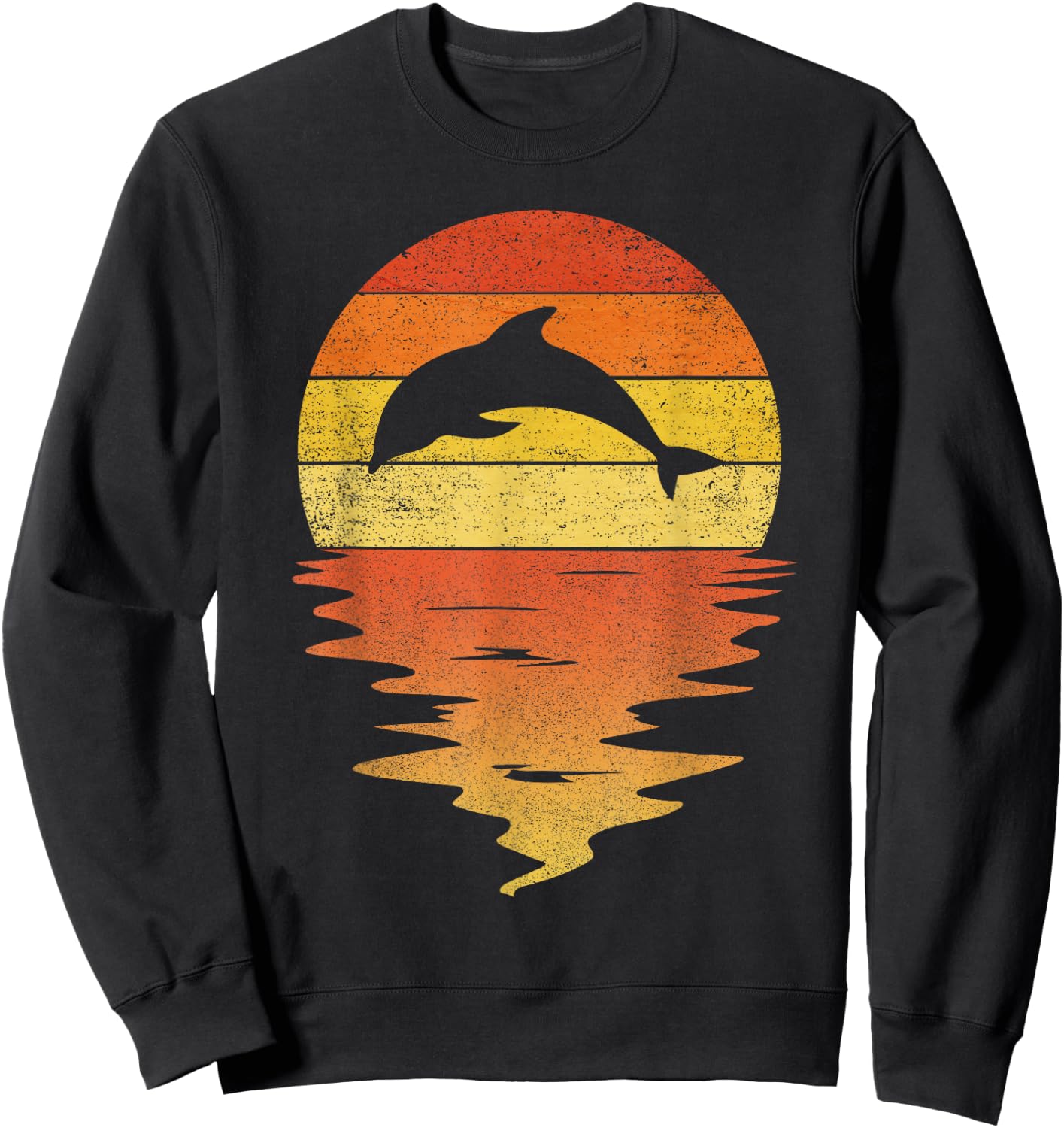 Dolphin shirt 70s vintage retro sunset Dolphin Zookeeper Sweatshirt - Sweatshirt | Black