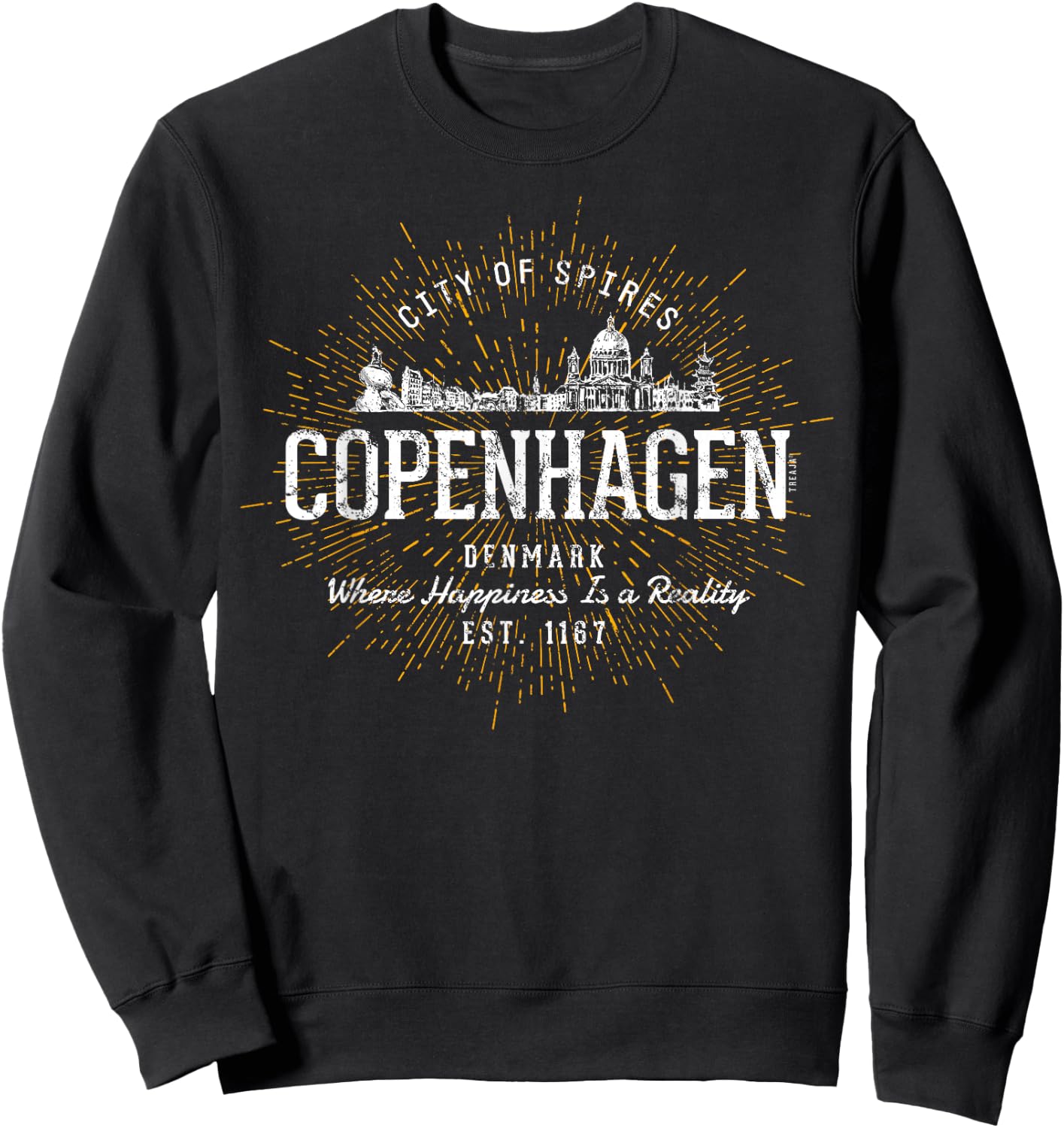 Denmark Retro Copenhagen Vintage Sweatshirt - Sweatshirt | Black
