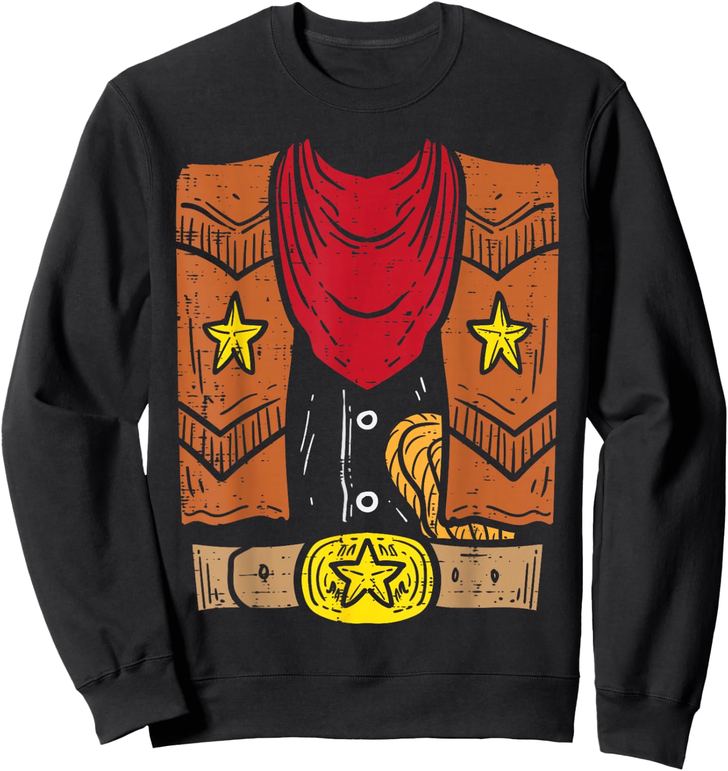 Cowboy Costume Cool Rodeo Country Halloween Men Boys Kids Sweatshirt - Sweatshirt | Black
