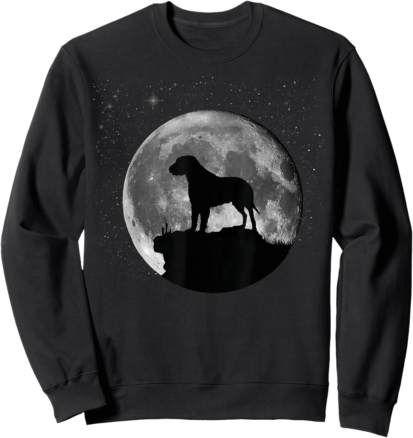 Irish Wolfhound Dog Moon Sweatshirt - Sweatshirt | Black