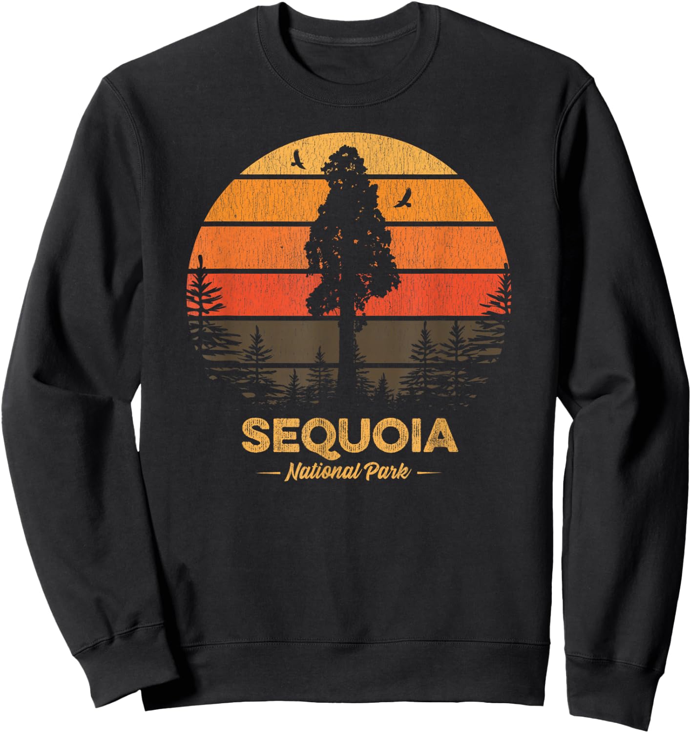 Sequoia National Park Shirt Retro Vintage Souvenir Gift Sweatshirt - Sweatshirt | Black