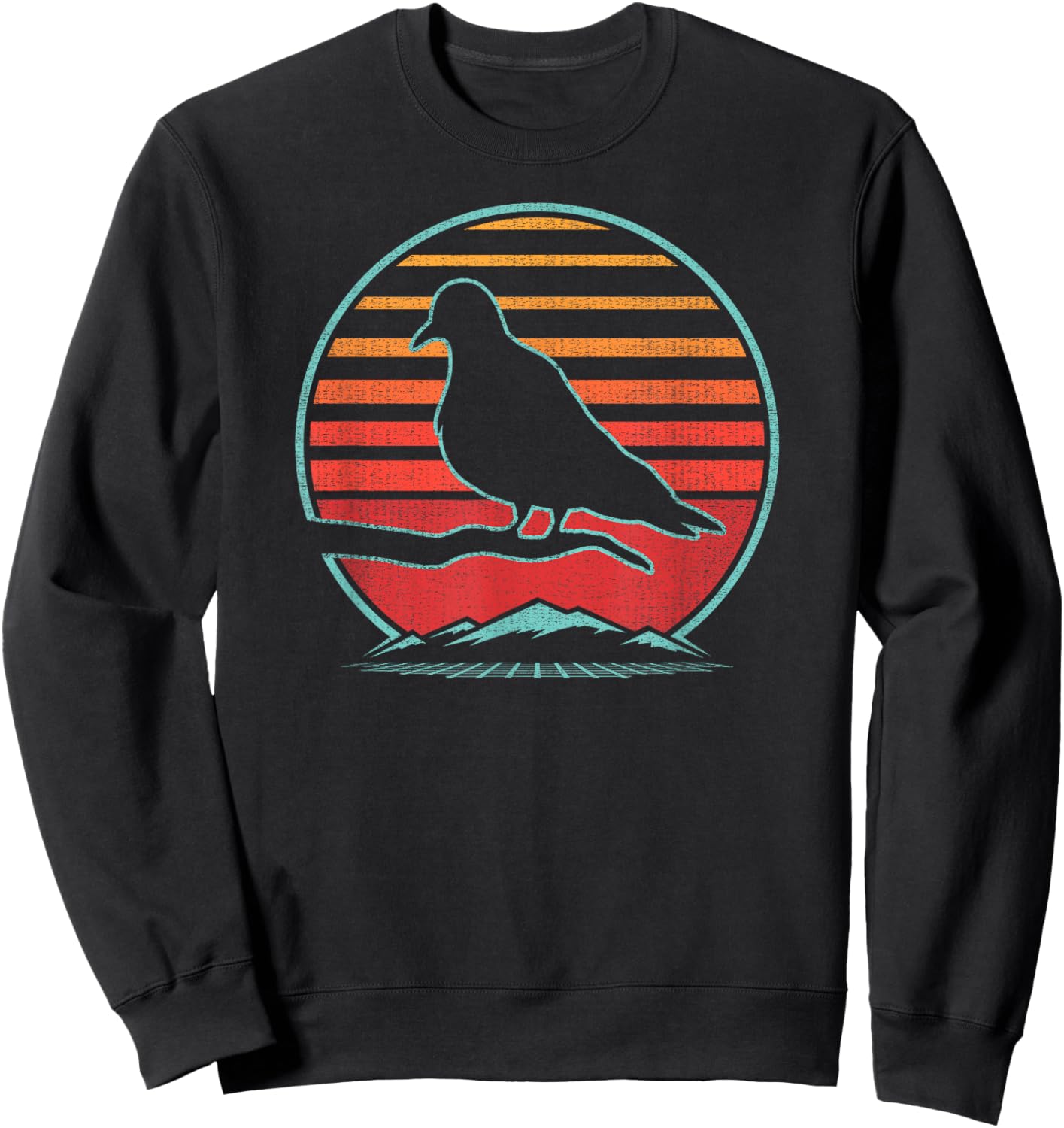 Mourning Dove Retro Vintage 80s Style Birding Gift Sweatshirt - Sweatshirt | Black