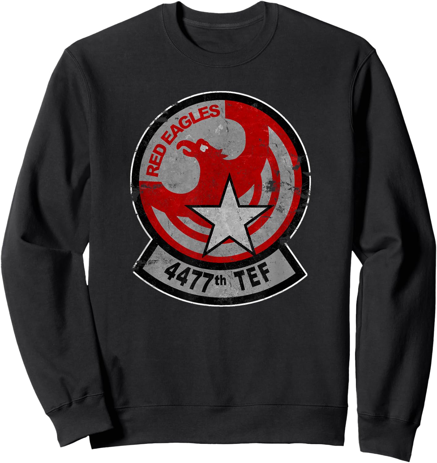 Red Eagles 4477th TEF America's MiG Squadron Vintage Sweatshirt - Sweatshirt | Black