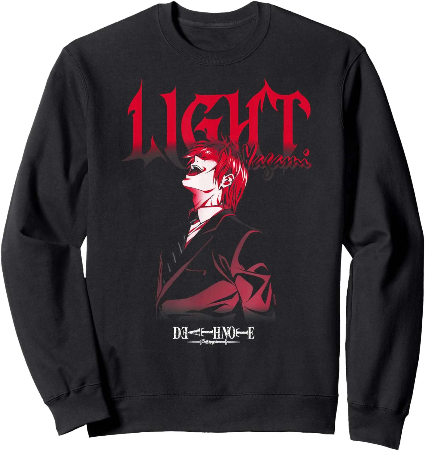 Death Note Light Yagami Laughing Anime Sweatshirt - Sweatshirt | Black