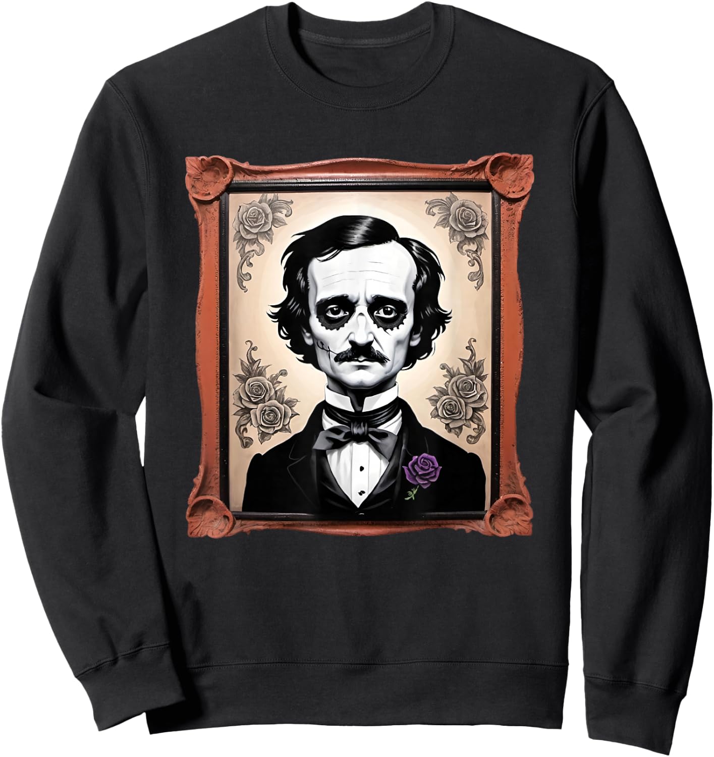 Edgar Allen Poe Day of The Dead Face paint Portrait Sweatshirt - Sweatshirt | Black