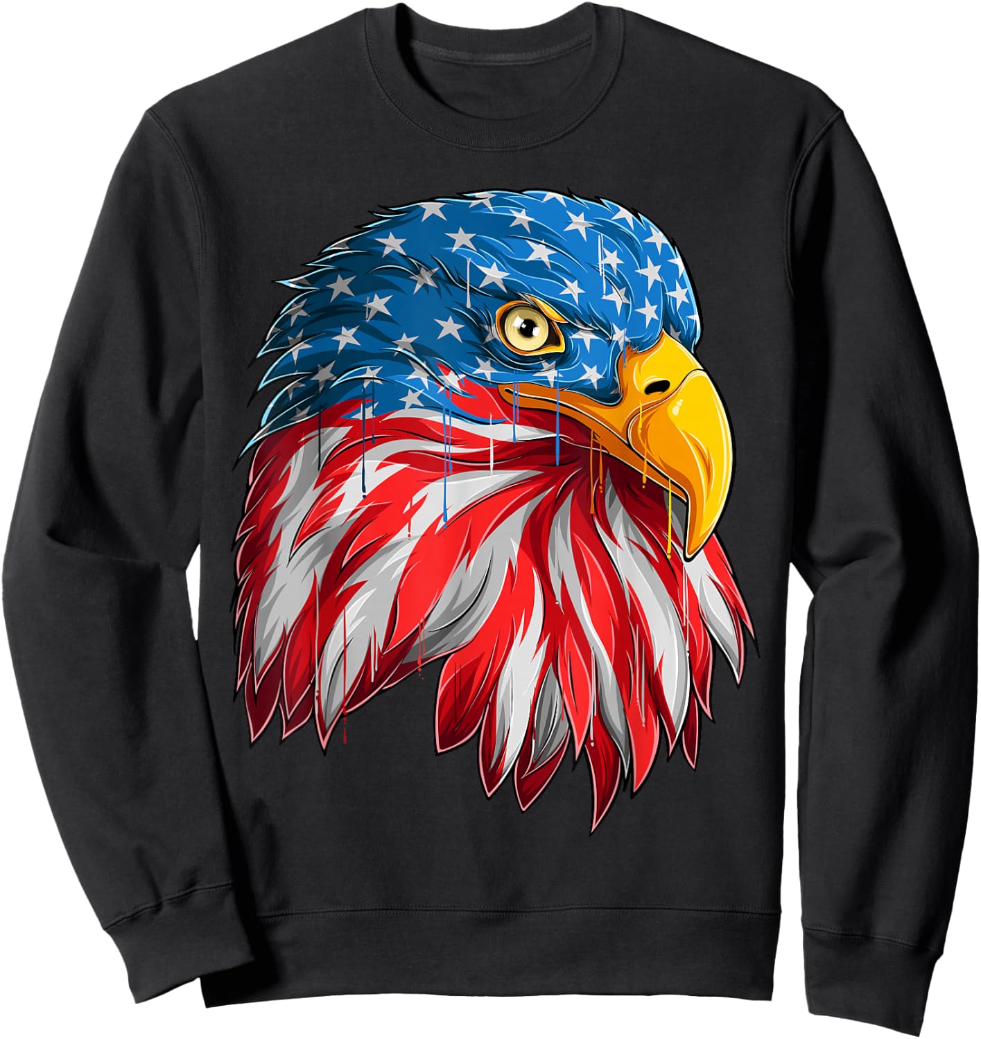 4th July American Eagle Flag - Independence Day T Sweatshirt - Sweatshirt | Black