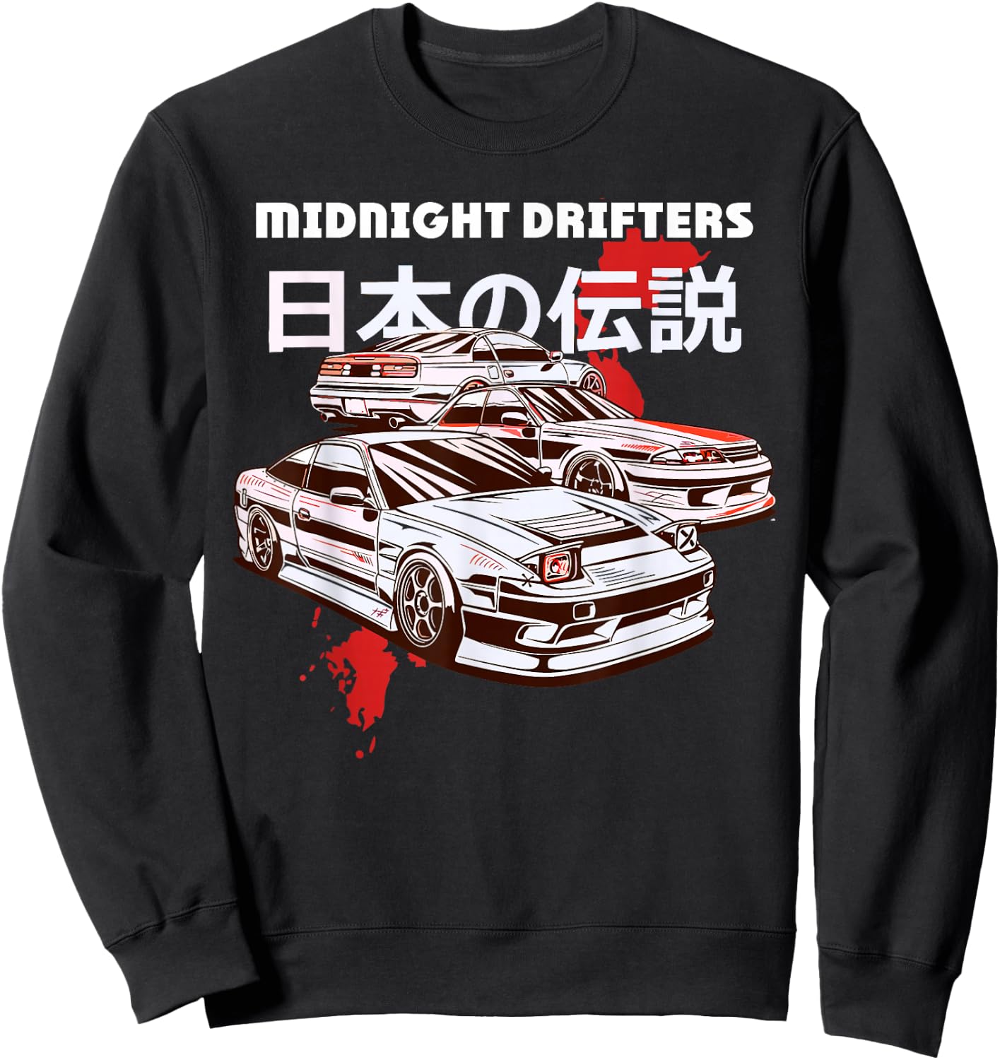 JDM Drift Car Racer Tokyo Street Drifting Twin Turbo Racing Sweatshirt - Sweatshirt | Black