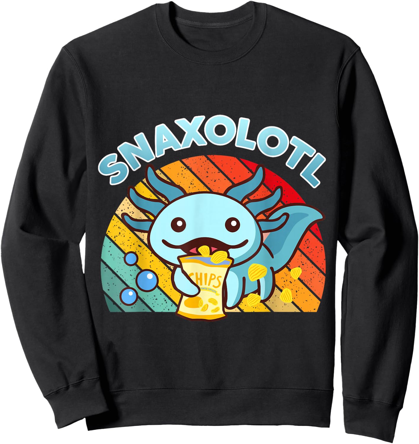 Snaxolotl-Shirt Cute Axolotl Snack Funny Food Lover Gift Kid Sweatshirt - Sweatshirt | Black