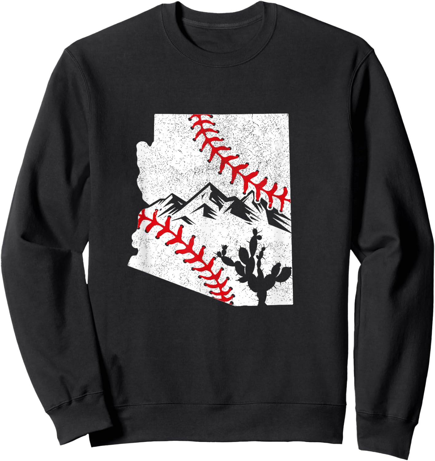 Arizona Baseball League Cactus Mountain Red Stitch Graphic Sweatshirt - Sweatshirt | Black