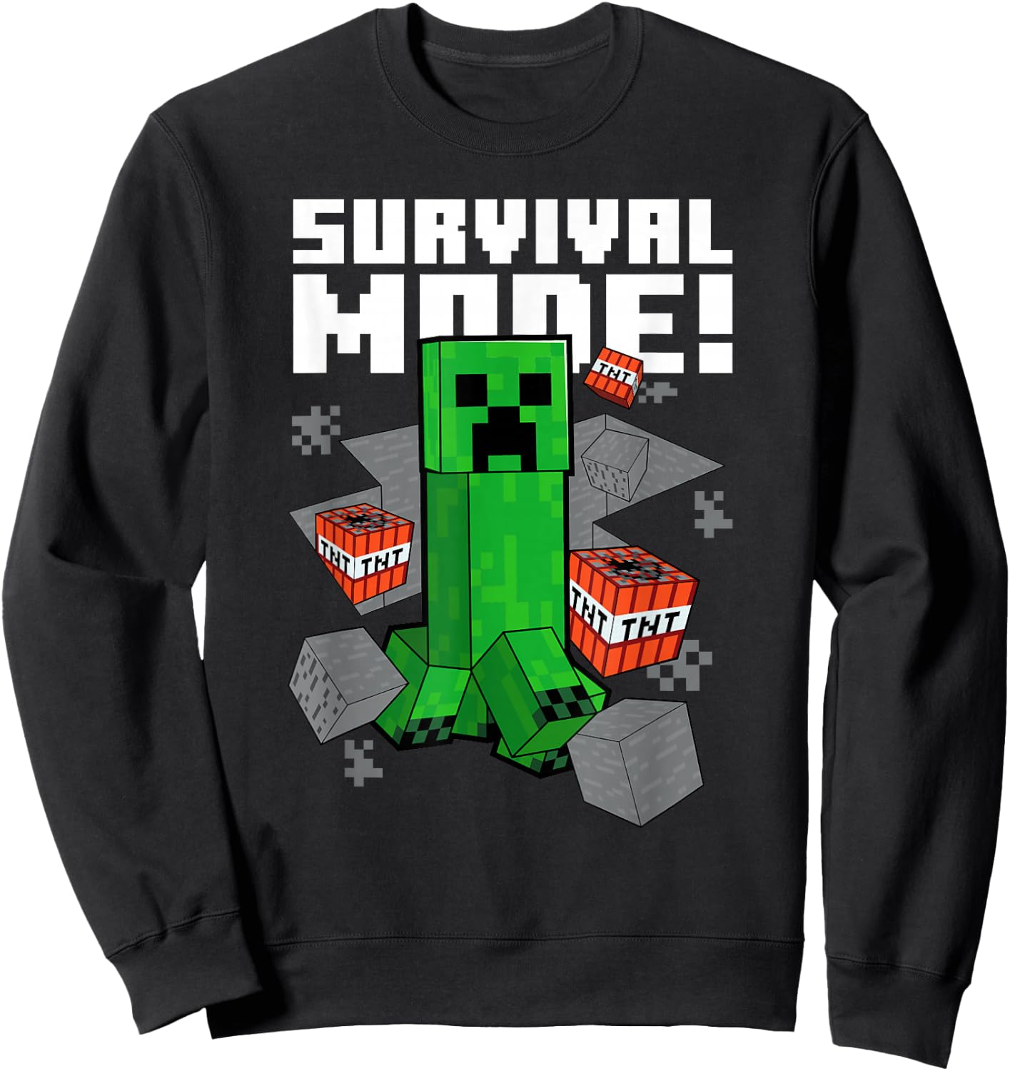 Minecraft Survival Mode Creeper Explosion Sweatshirt - Sweatshirt | Black