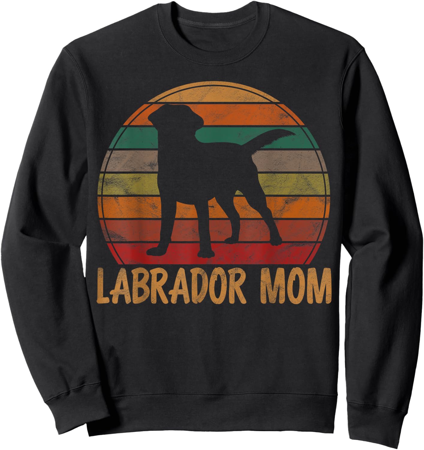 Retro Labrador Mom Dog Mother Pet Golden Black Lab Mama Sweatshirt - Sweatshirt | Black