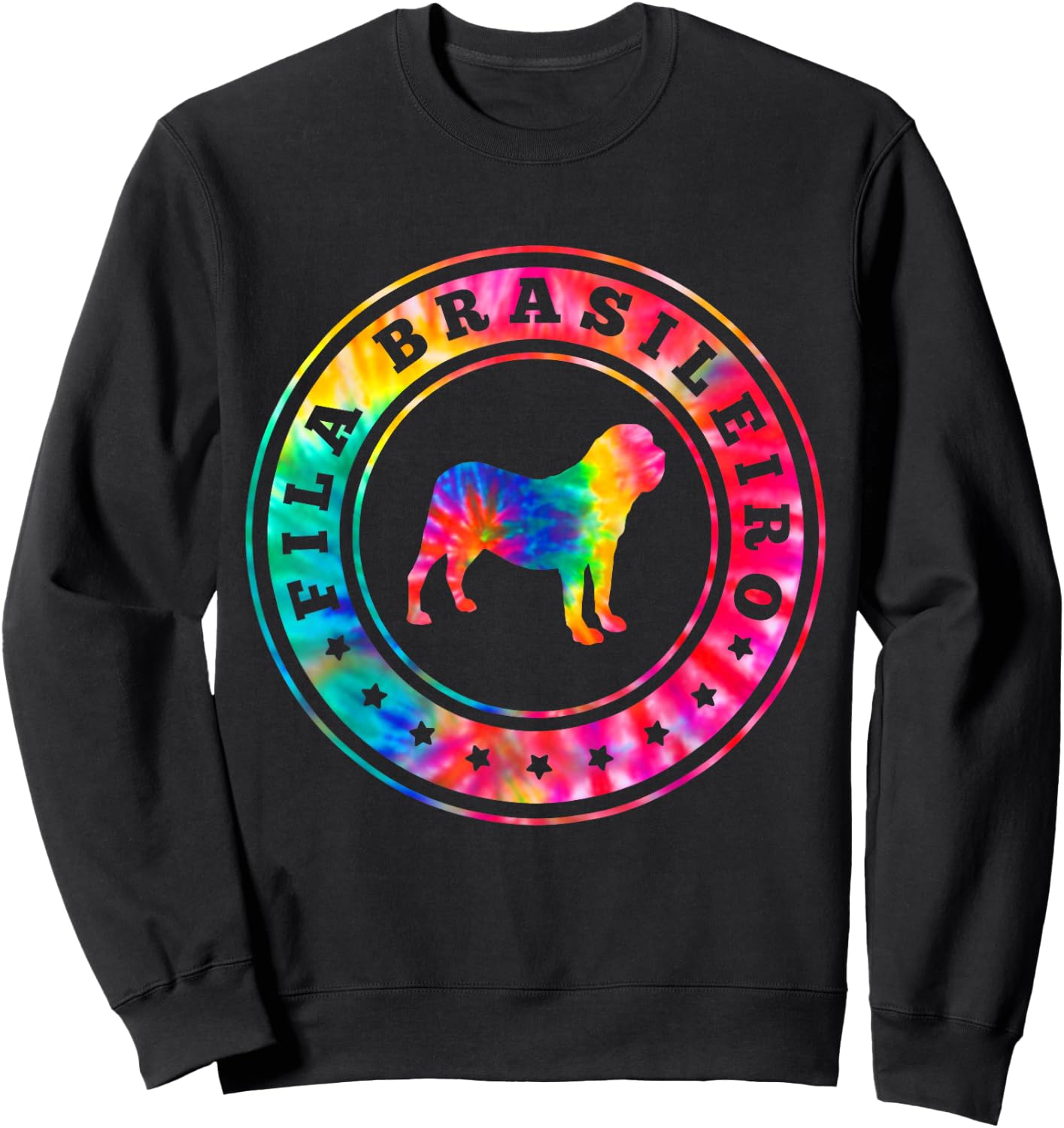 Tie Dye Fila Brasileiro Dog Mom Dad Pet Lover Men Women Girls Kids Sweatshirt - Sweatshirt | Black