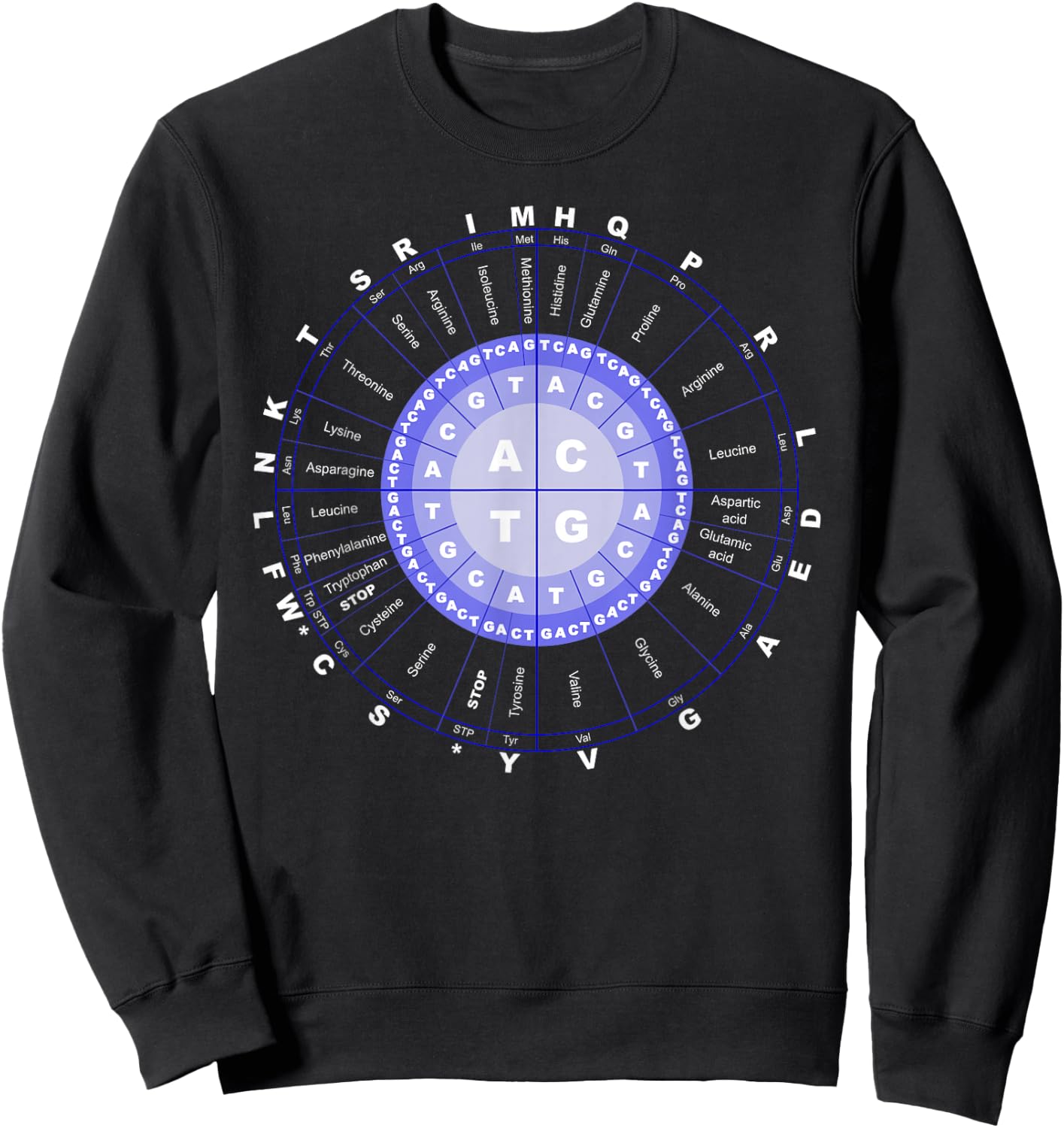 Amino Acid Wheel Science DNA Genetics Scientist Gift Sweatshirt - Sweatshirt | Black