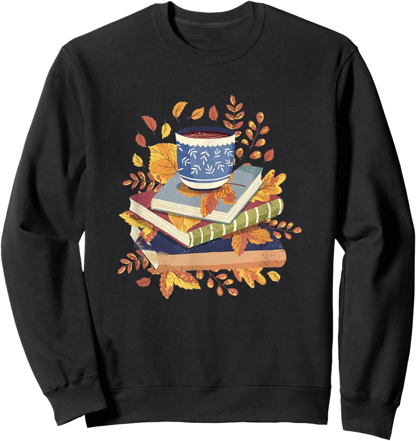 Book & Autumn Fall Lover Bookworm Hello Fall Bookish Reading Sweatshirt - Sweatshirt | Black