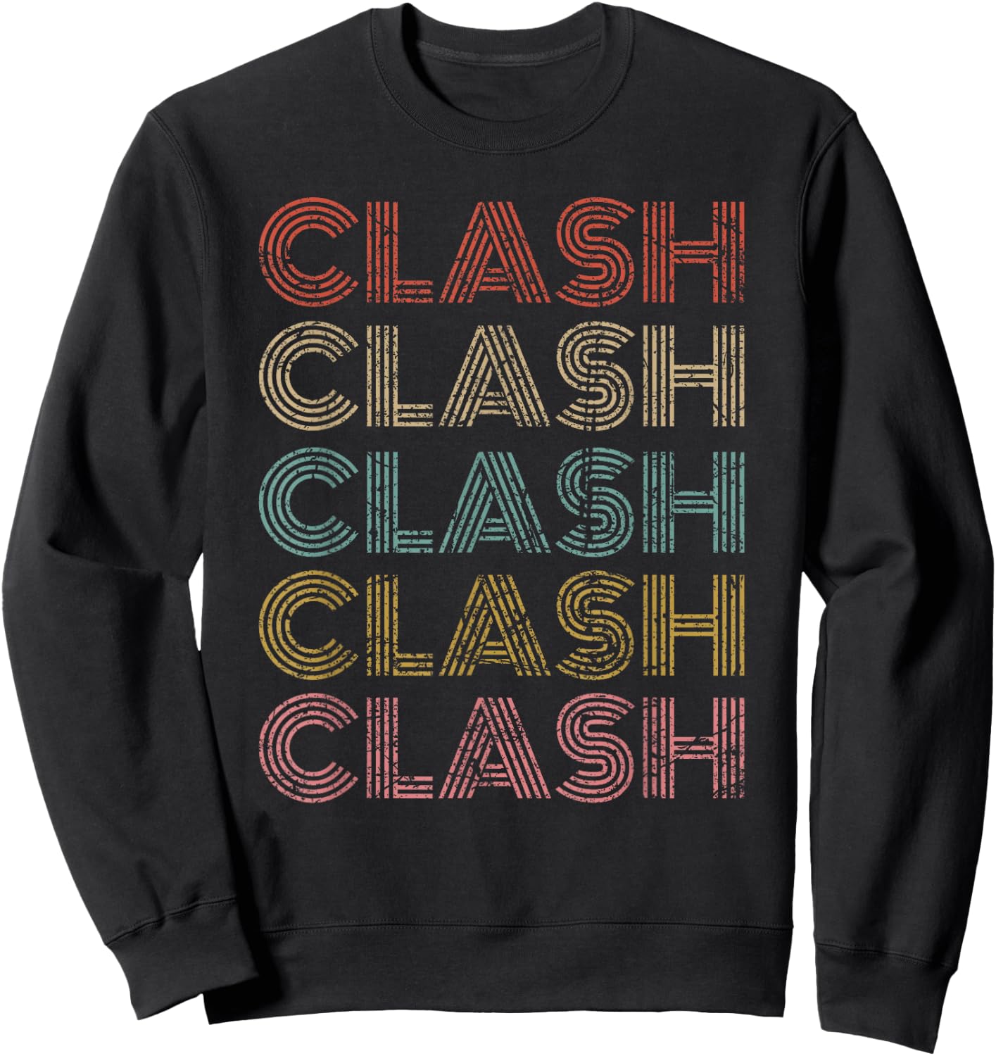 Clash Vintage Retro Text Apparel 70s 80s Gaming Gift Sweatshirt - Sweatshirt | Black