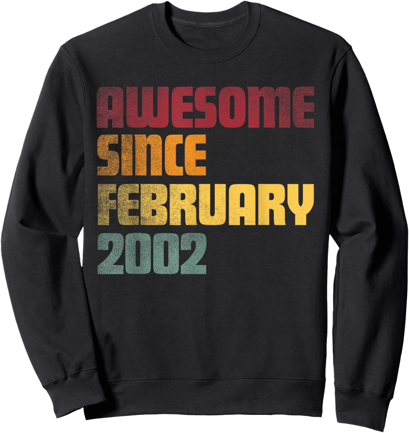 Awesome Since February 2002 24th Birthday - Vintage Sweatshirt - Sweatshirt | Black