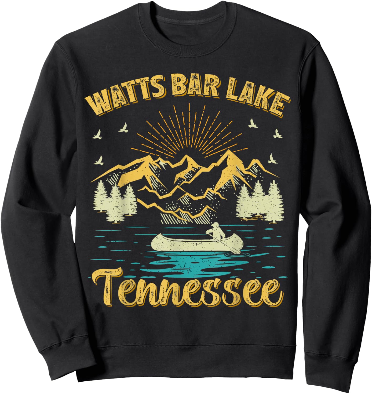 Summer Vacation Retro Mountain Tennessee Watts Bar Lake Women Kids Sweatshirt - Sweatshirt | Black