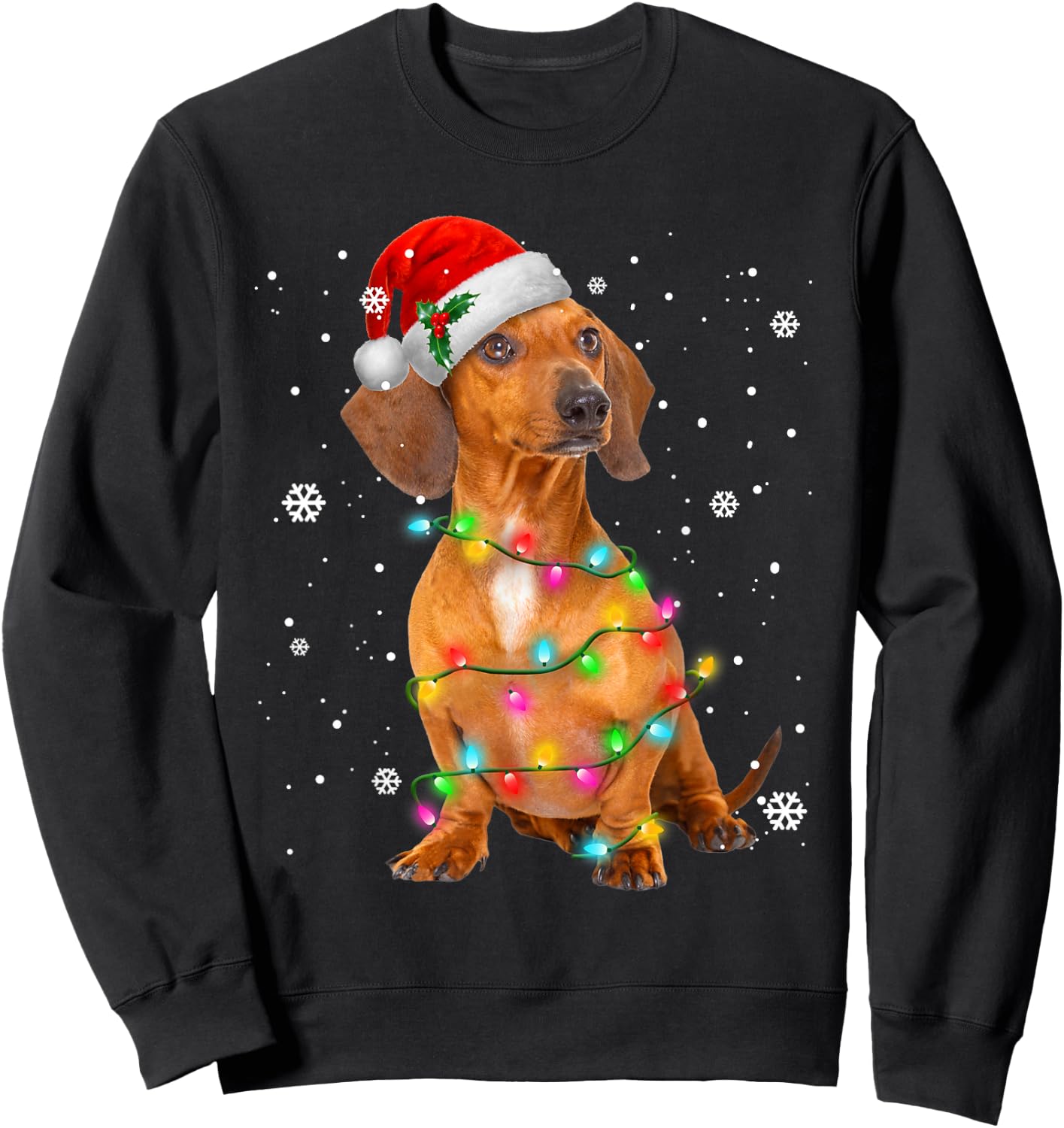Dachshund Dogs Tree Christmas Sweater Xmas Gifts for Pet Dog Sweatshirt - Sweatshirt | Black