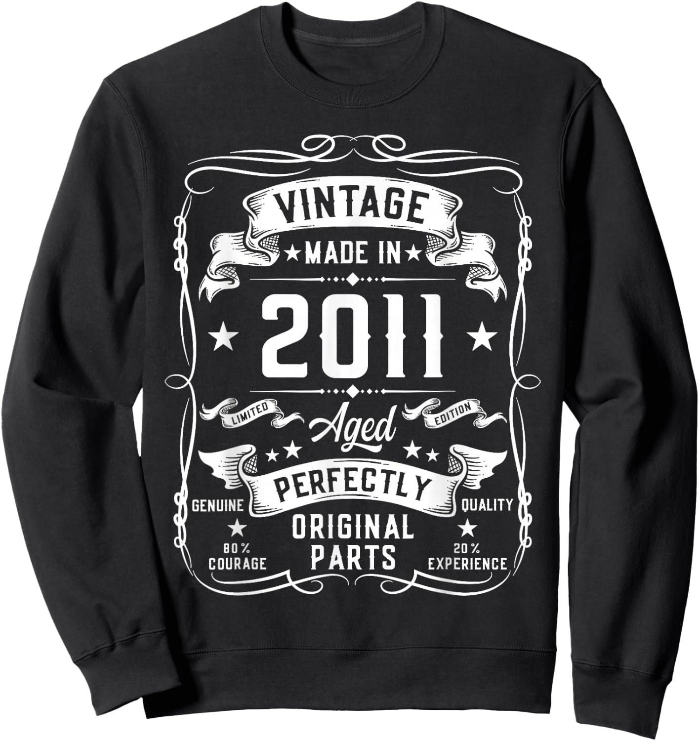 Vintage 2011 14 Years Old Gifts for Boys 14yr 14th Birthday Sweatshirt - Sweatshirt | Black