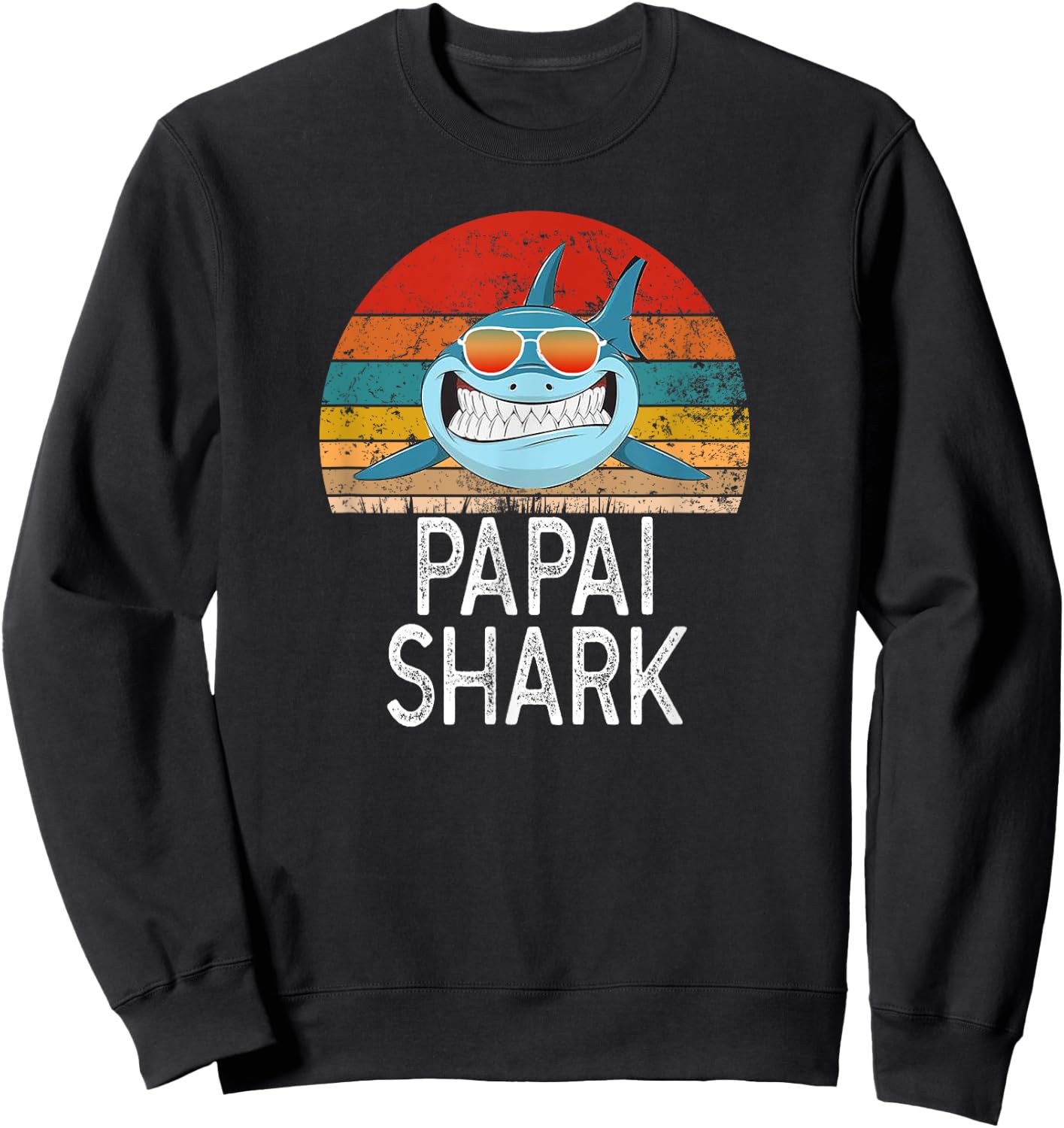 Papai Shark Portuguese Daddy Funny Sweatshirt - Sweatshirt | Black