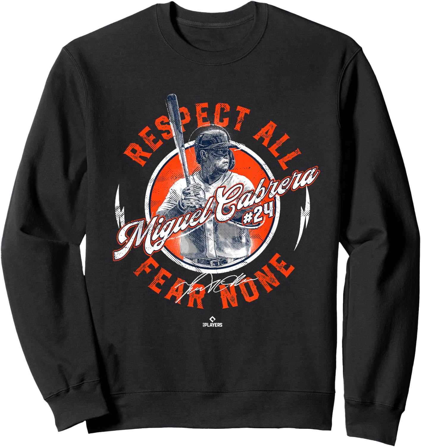 Respect All Fear None Miguel Cabrera Detroit MLBPA Sweatshirt - Sweatshirt | Black